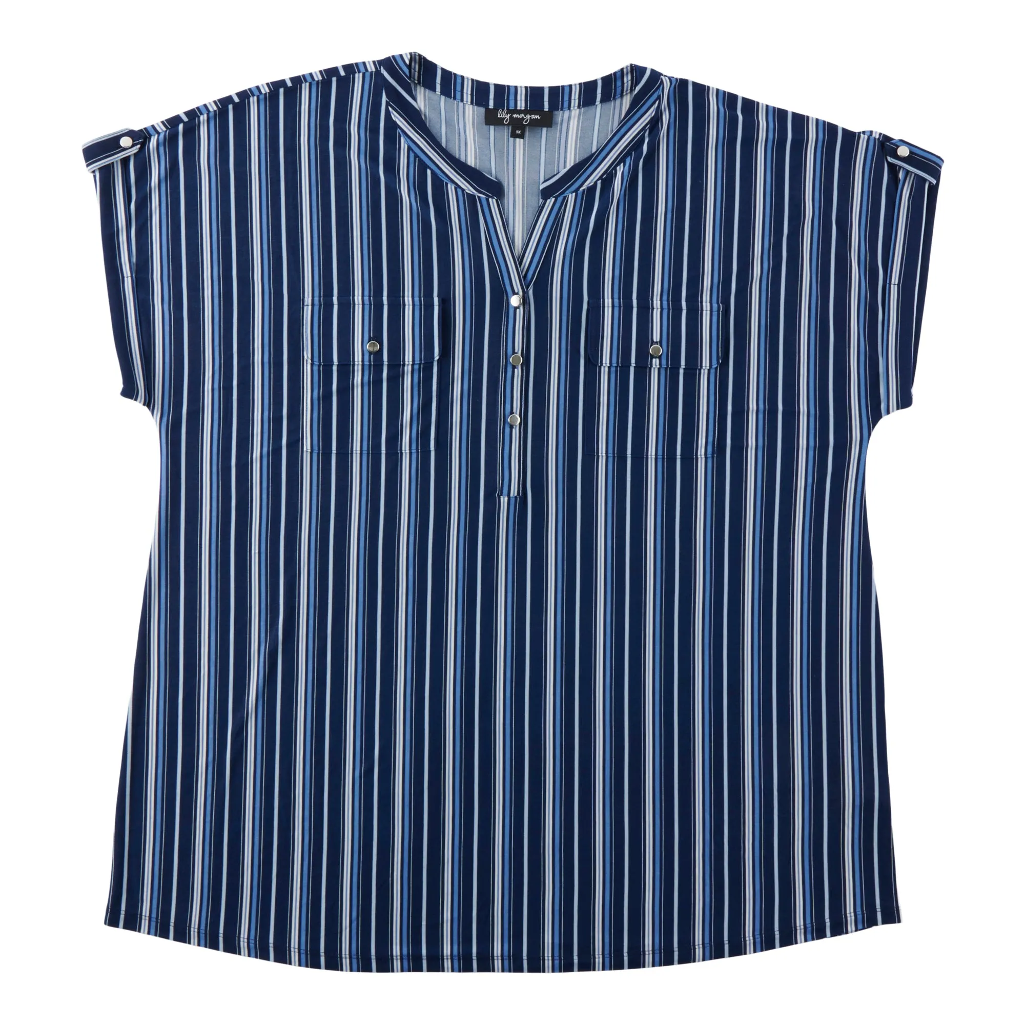 lily morgan Women's Plus Cap Sleeve Printed Top sold by Giant Tiger