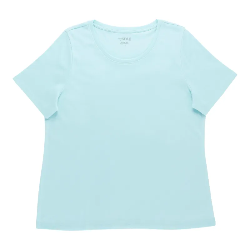 mySTYLE Women's Plus Fitted Short Sleeve T-Shirt sold by Giant Tiger