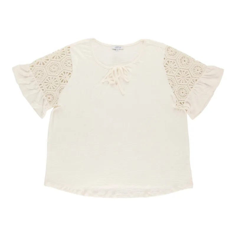 mySTYLE Women's Plus Crochet Trim Boho Top sold by Giant Tiger