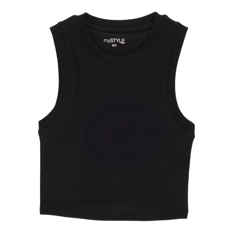 mySTYLE Women's Ribbed Cropped Tank Top sold by Giant Tiger