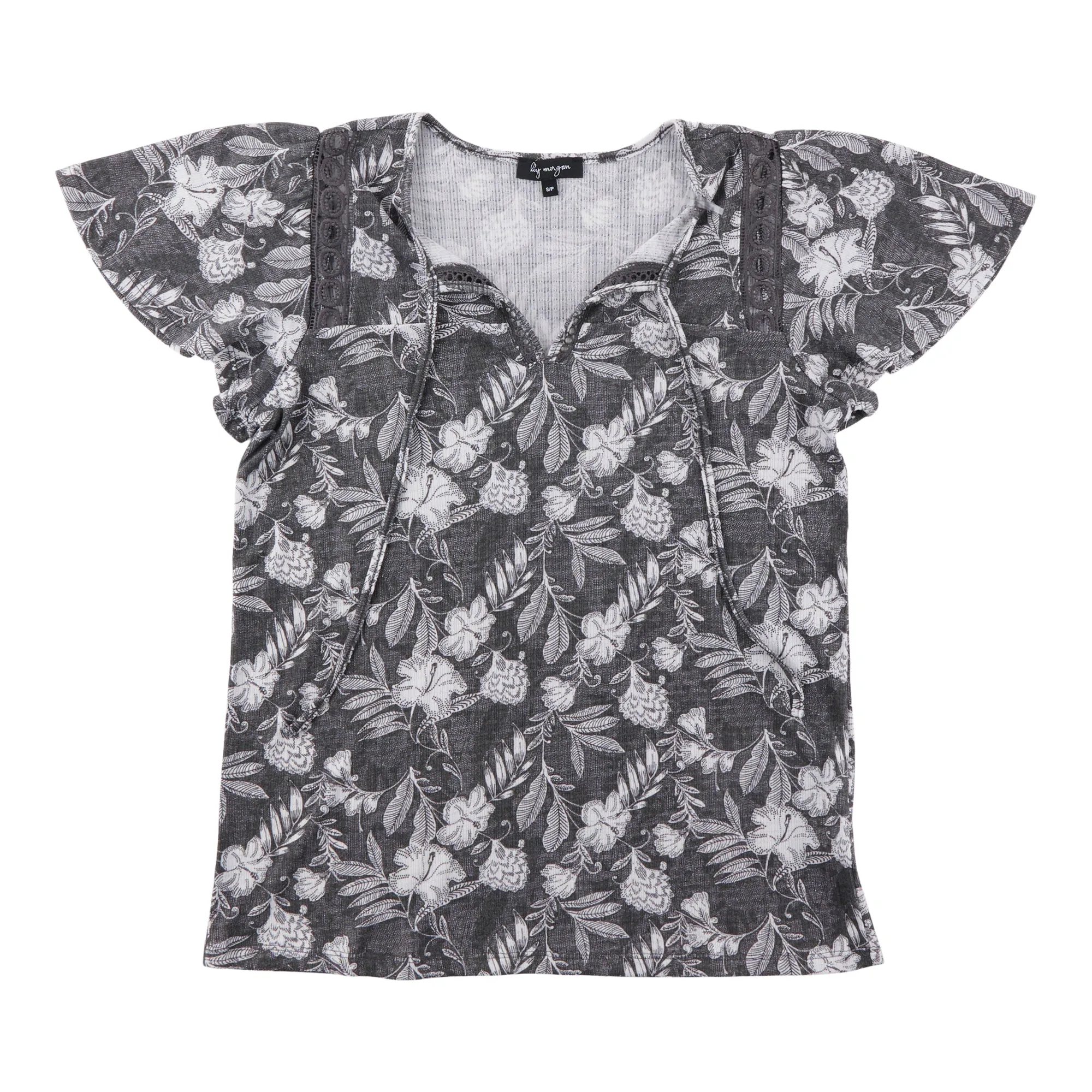 lily morgan Women's Flutter Sleeve Top sold by Giant Tiger