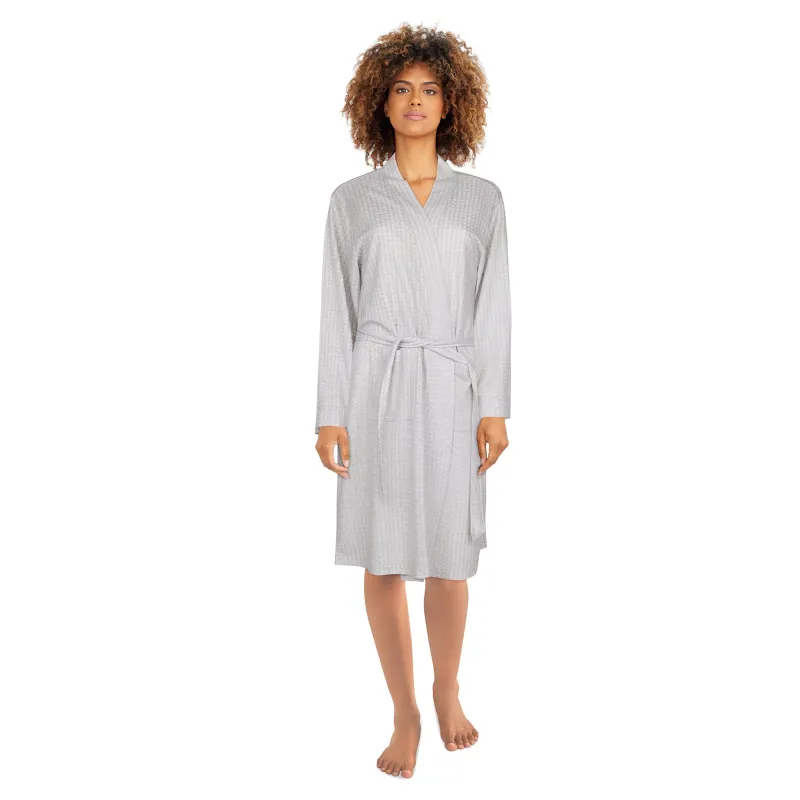 Carisma Women's Solid Long Sleeve Waffle Texture Robe sold by Giant Tiger