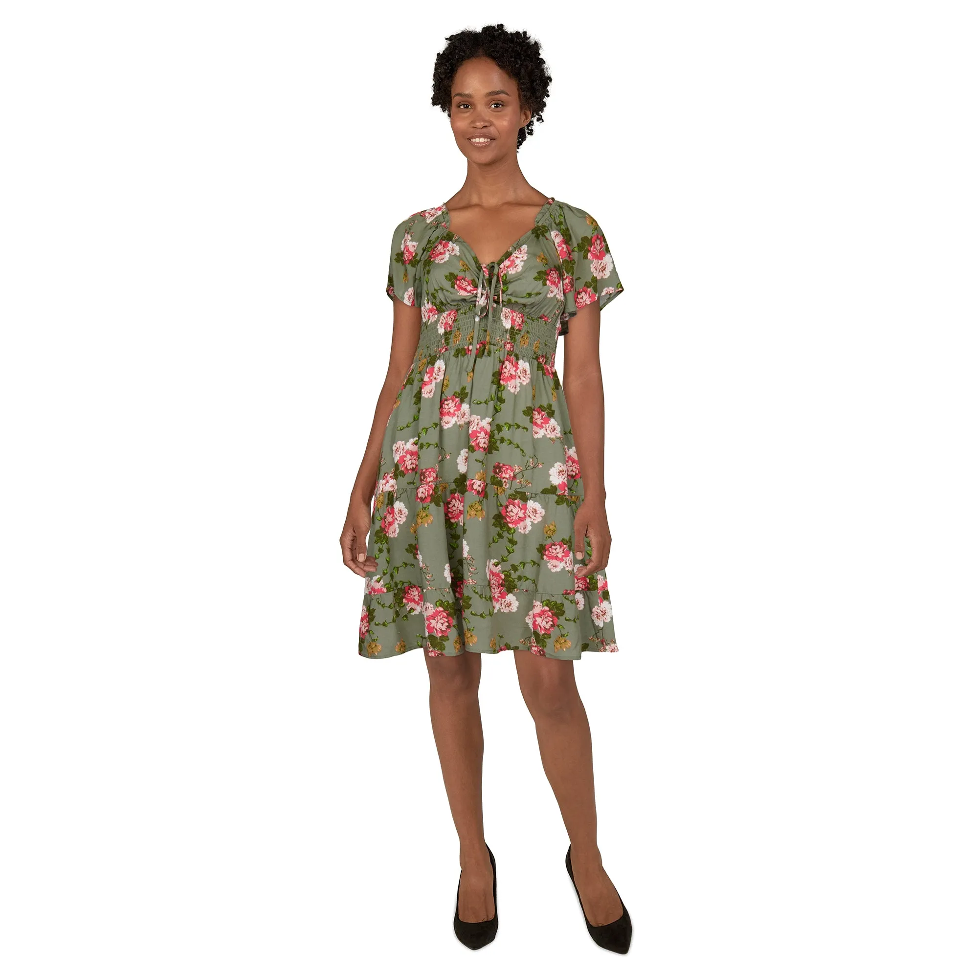 lily morgan Women's Puff Sleeve Short Dress sold by Giant Tiger product image thumbnail 3