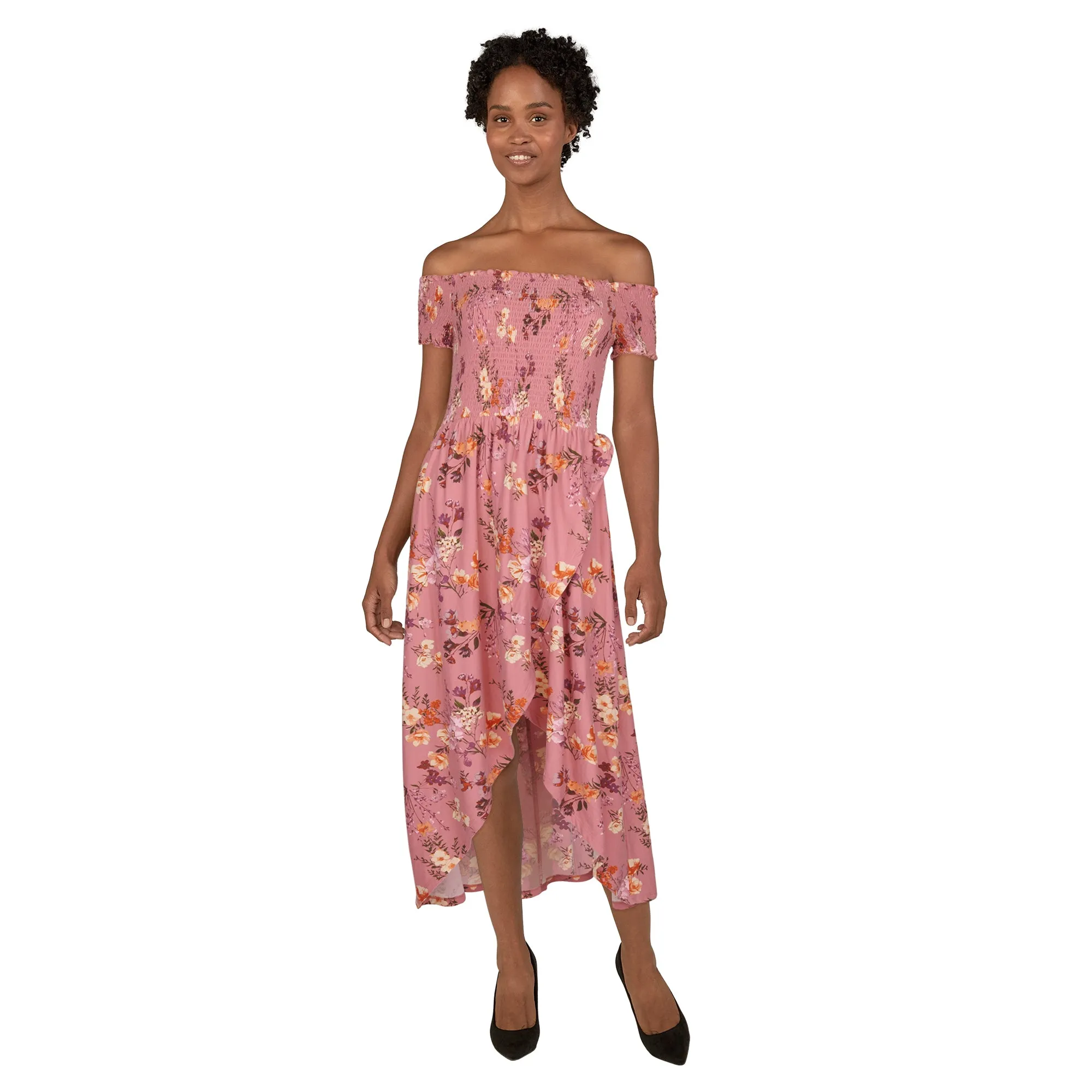 lily morgan Women's High-Low Smocked Dress sold by Giant Tiger product image thumbnail 3