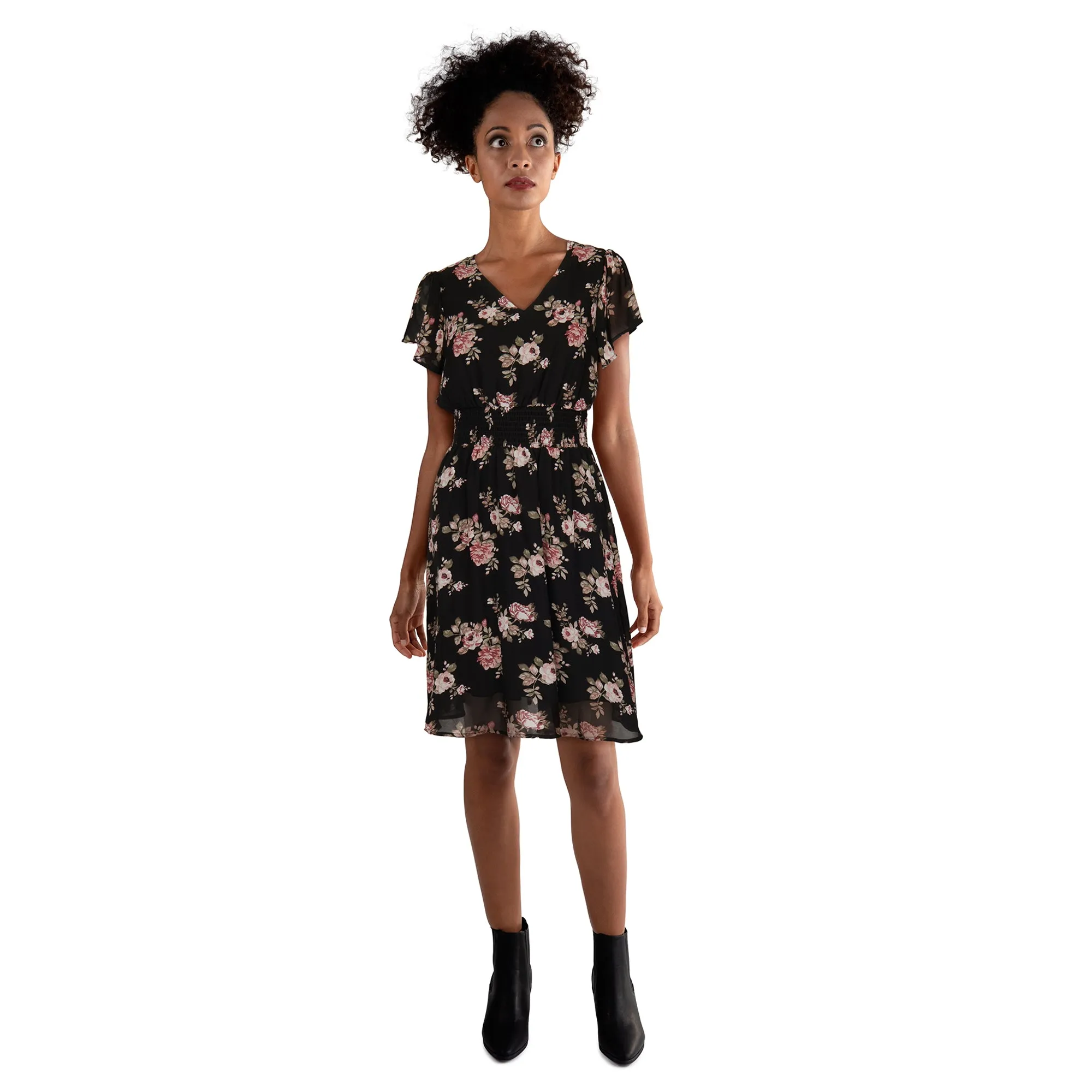 lily morgan Women's Flutter Sleeve Dress sold by Giant Tiger product image thumbnail 2