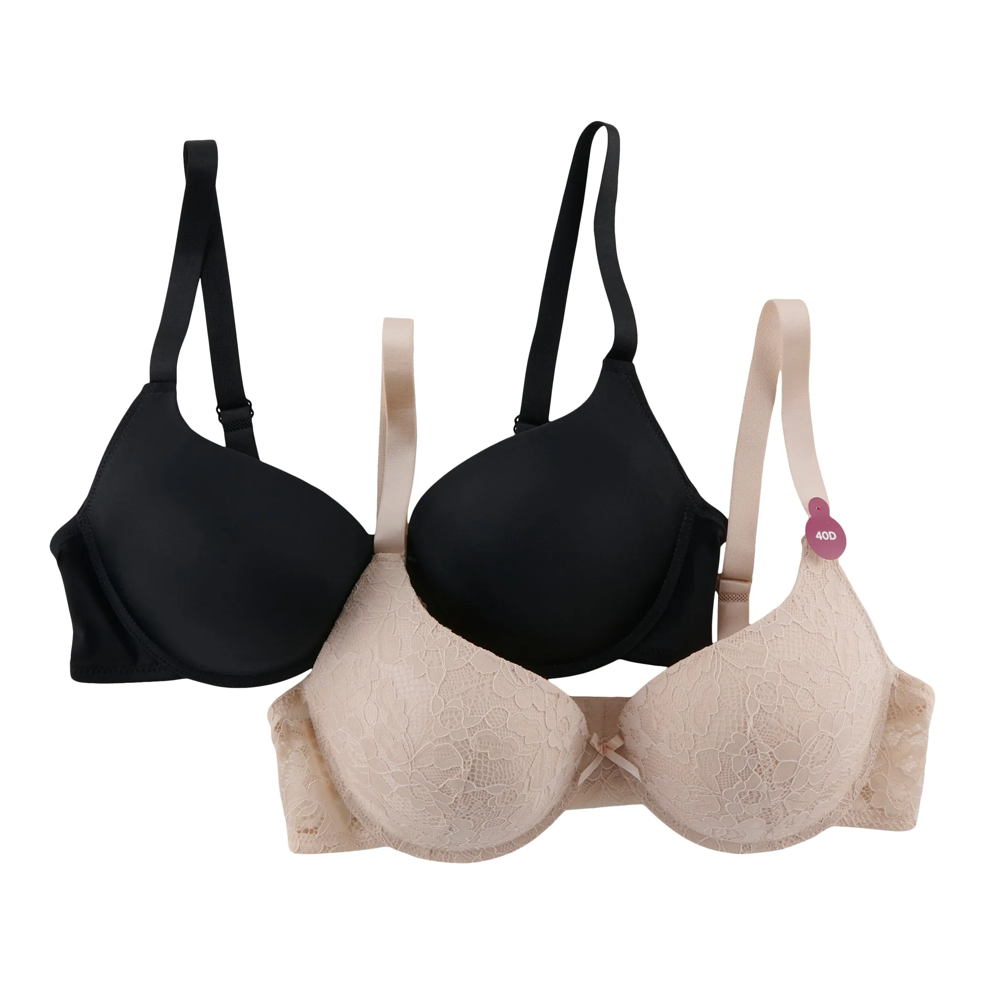 Carisma Women's Plus Lace and Solid Push Up Bras, 2-Pack sold by Giant Tiger