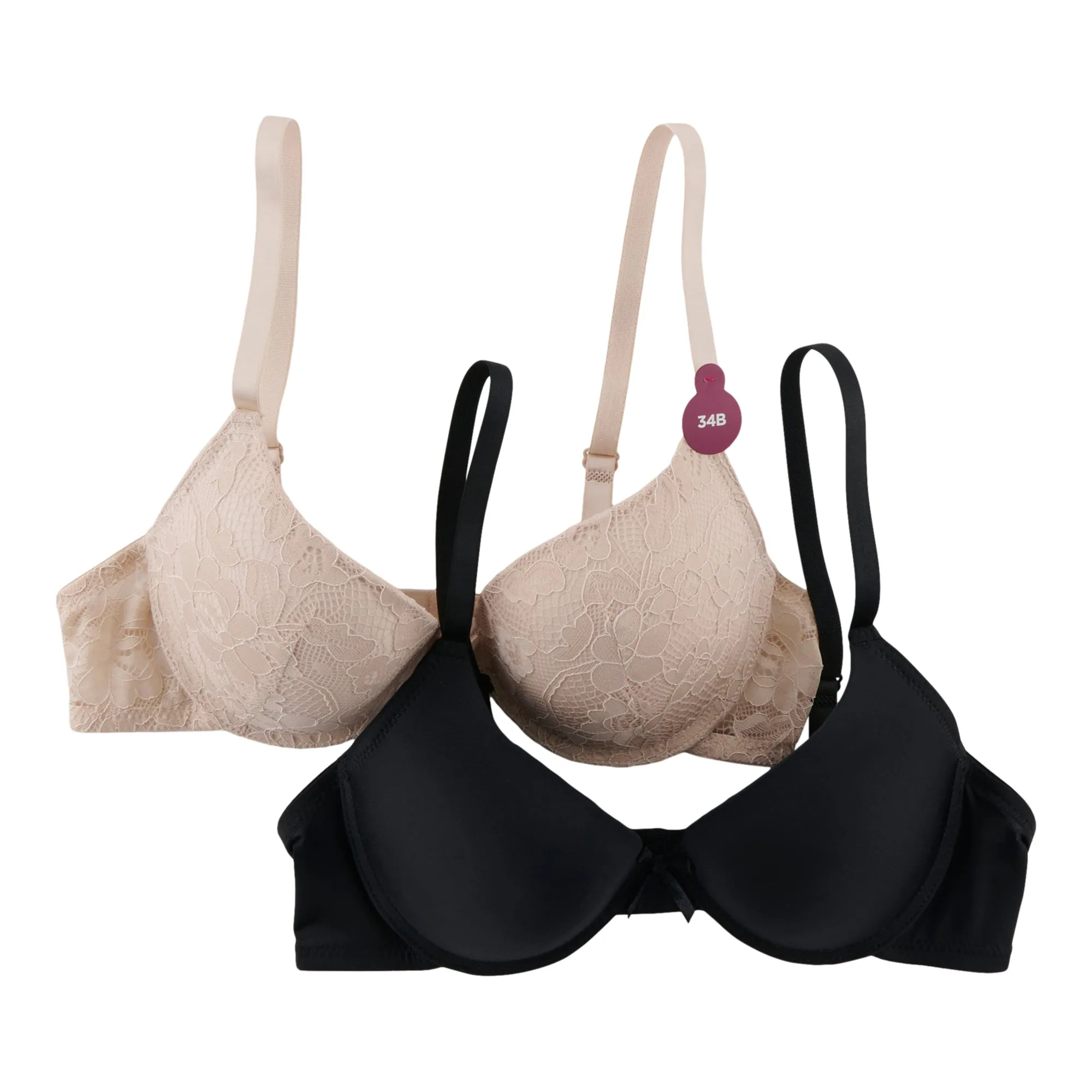 Carisma Women's Lace and Solid Push Up Bras, 2-Pack sold by Giant Tiger