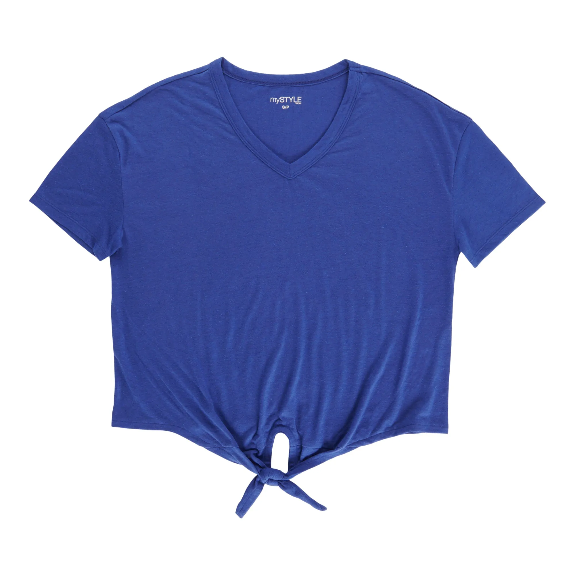 mySTYLE Women's Linen Tie-Front Tee sold by Giant Tiger