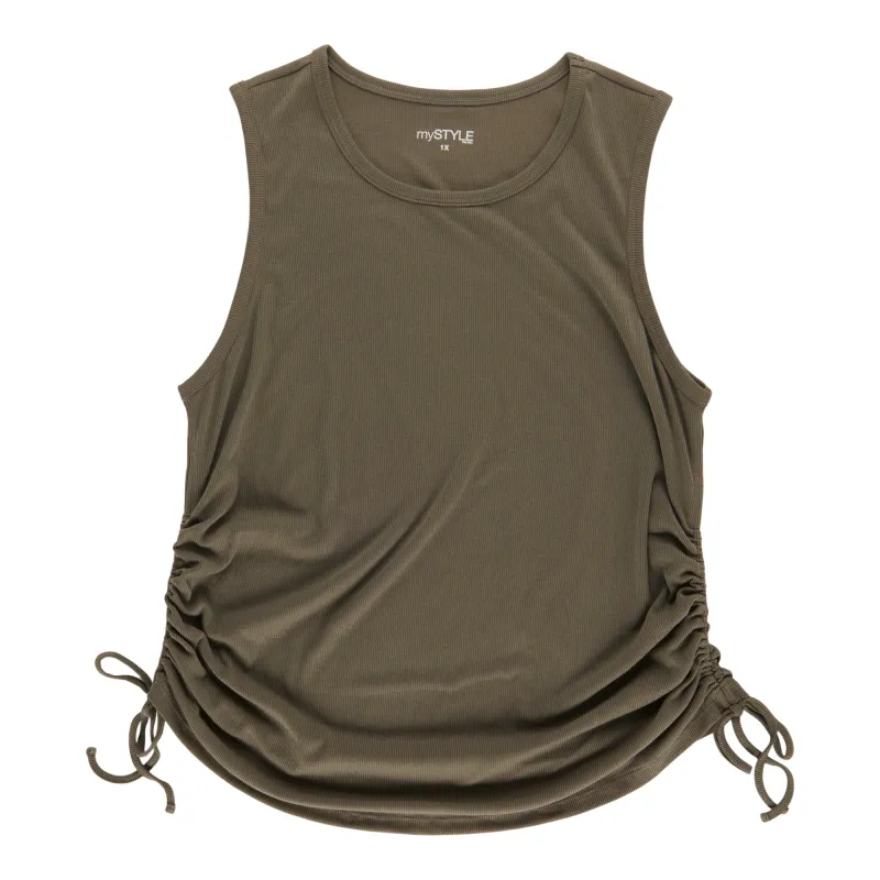 mySTYLE Women's Plus Side Ruching Tank Top sold by Giant Tiger
