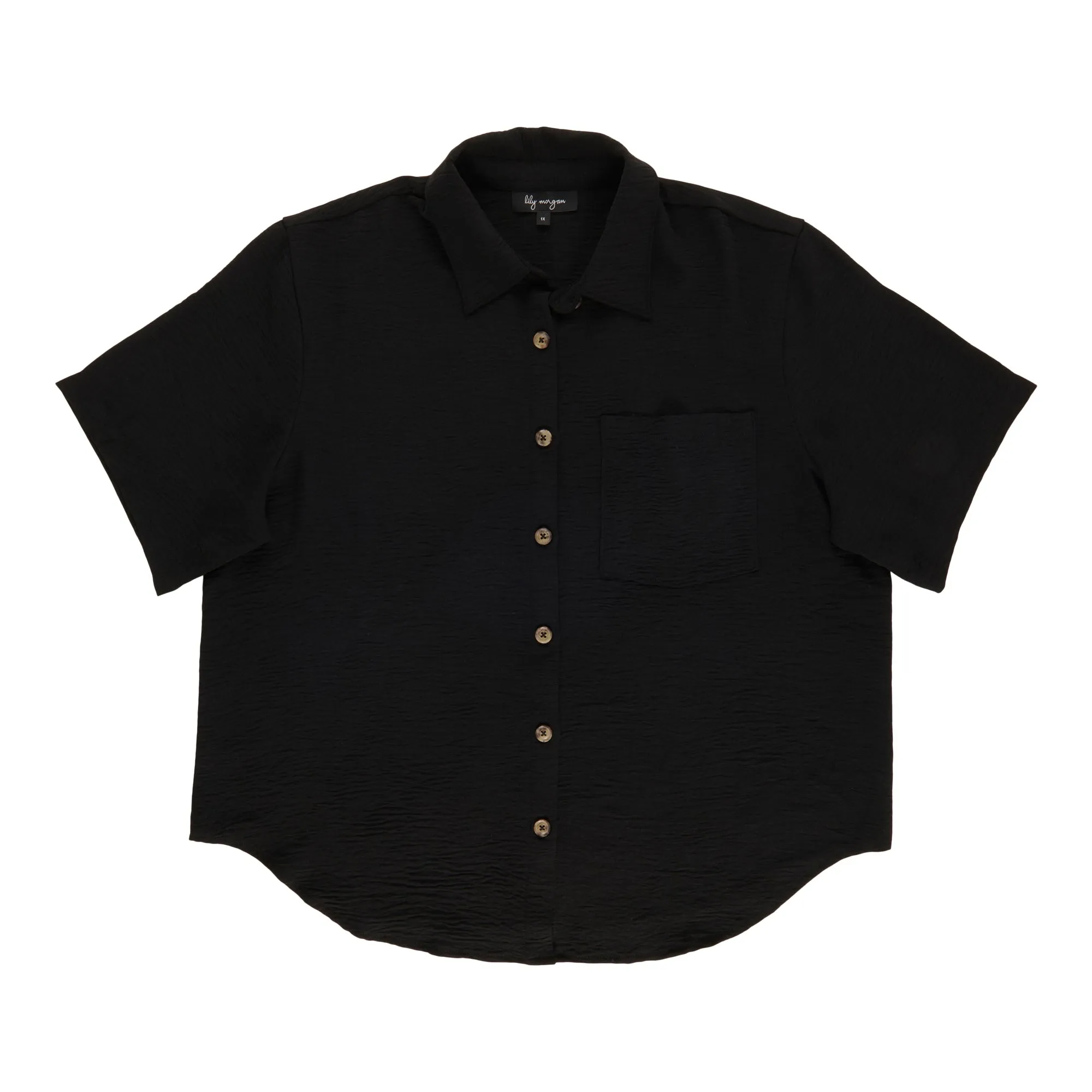 lily morgan Women's Plus Short Sleeve Collared Blouse sold by Giant Tiger