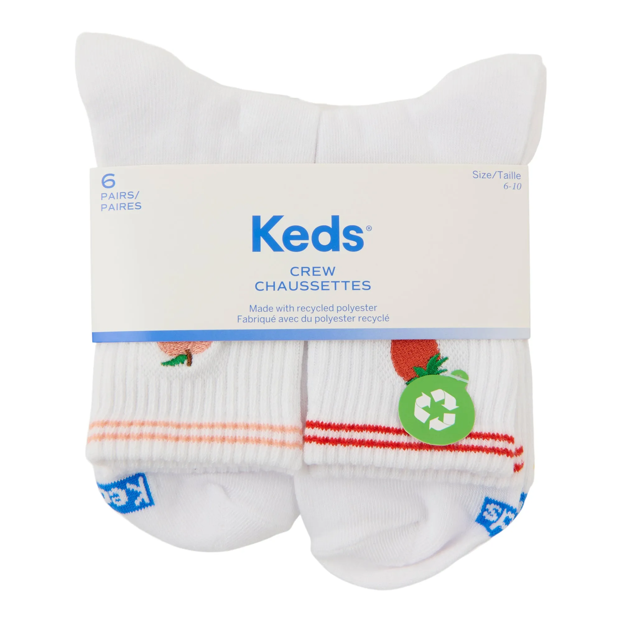 Keds Women's Crew Socks, 6-Pack, Assorted sold by Giant Tiger