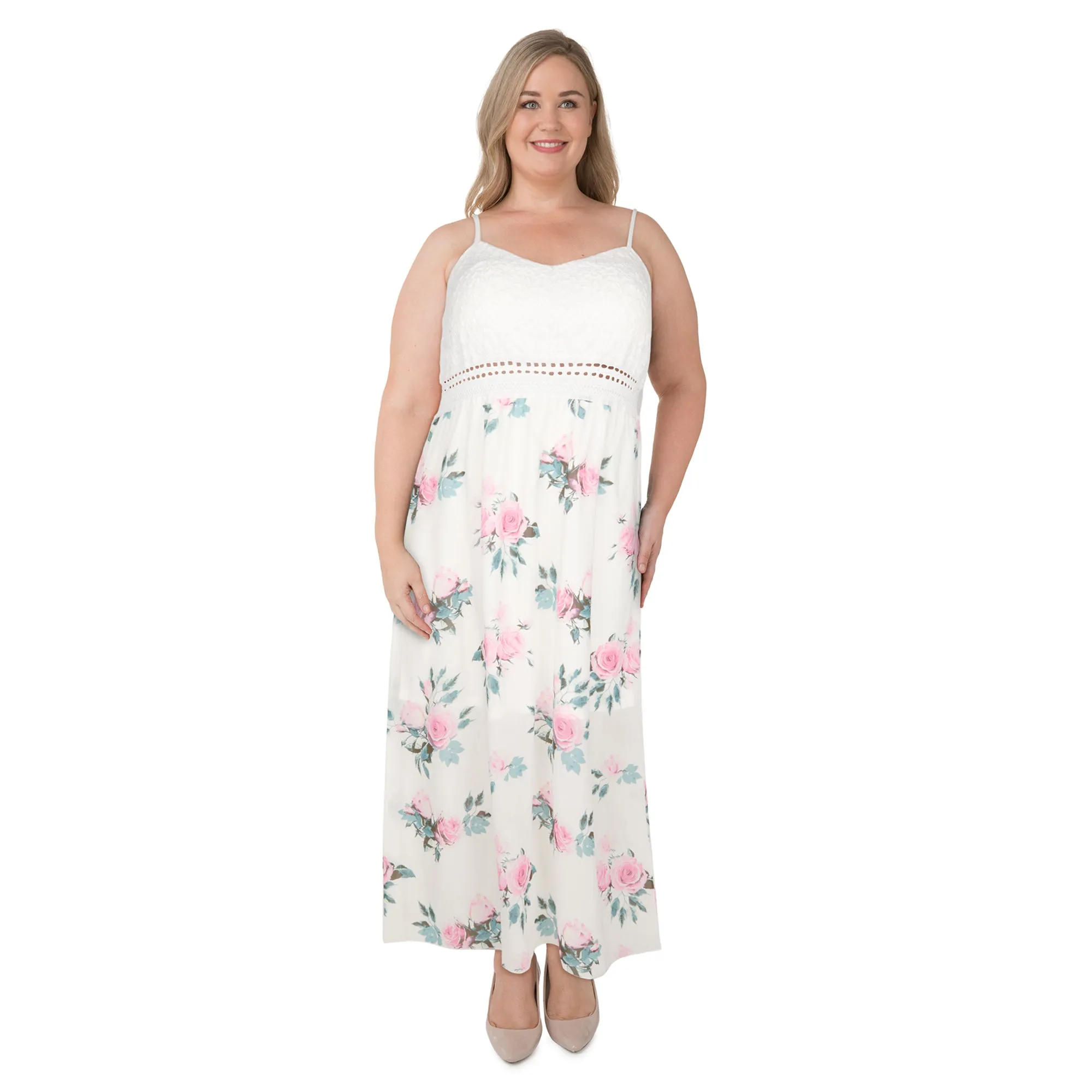 lily morgan Women's Plus Chiffon Lace Maxi Dress sold by Giant Tiger product image thumbnail 3