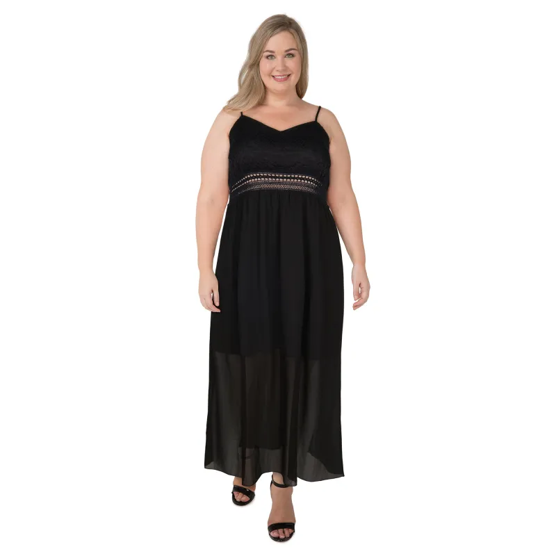 lily morgan Women's Plus Chiffon Lace Maxi Dress sold by Giant Tiger