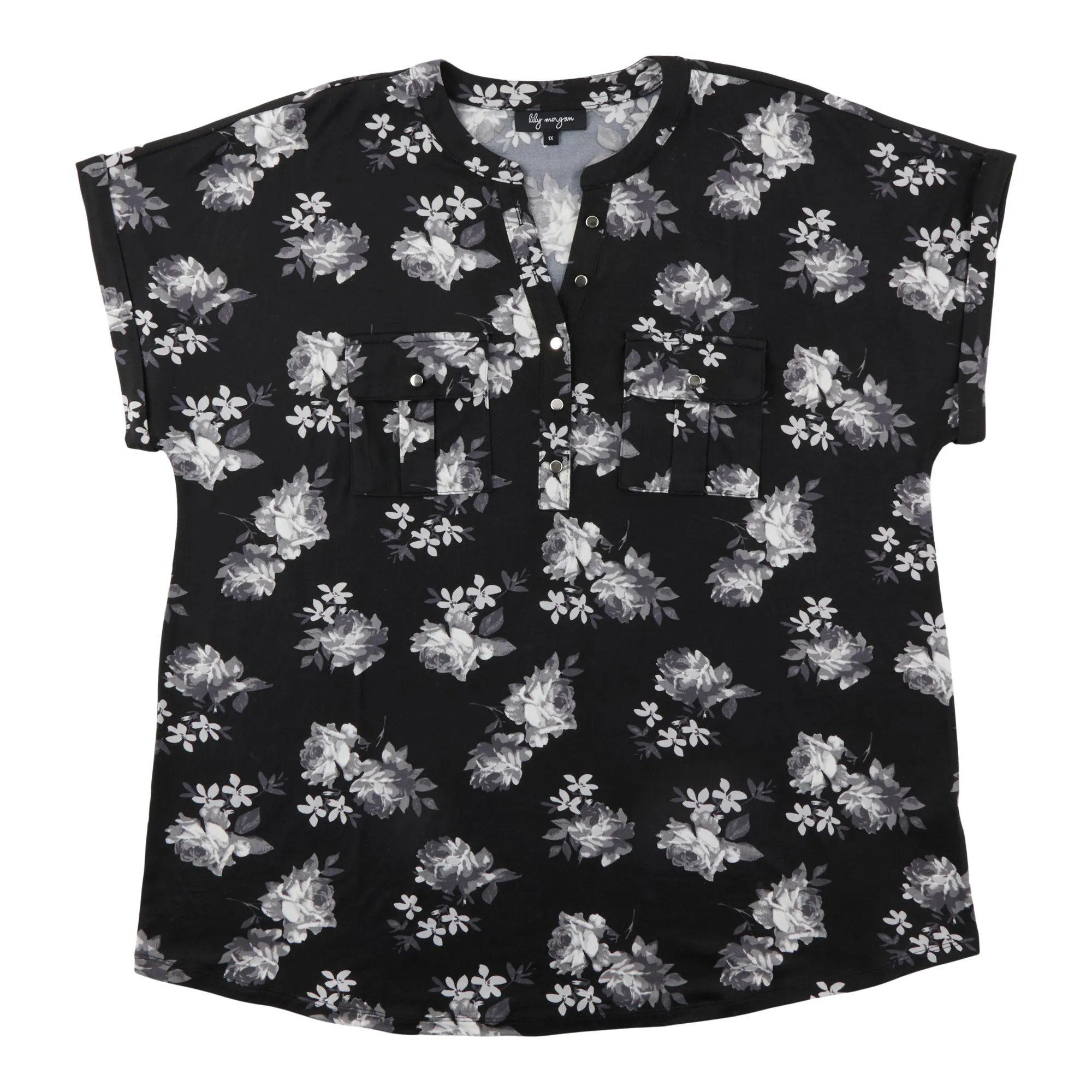 lily morgan Women's Plus Pocket Printed Top sold by Giant Tiger product image thumbnail 3