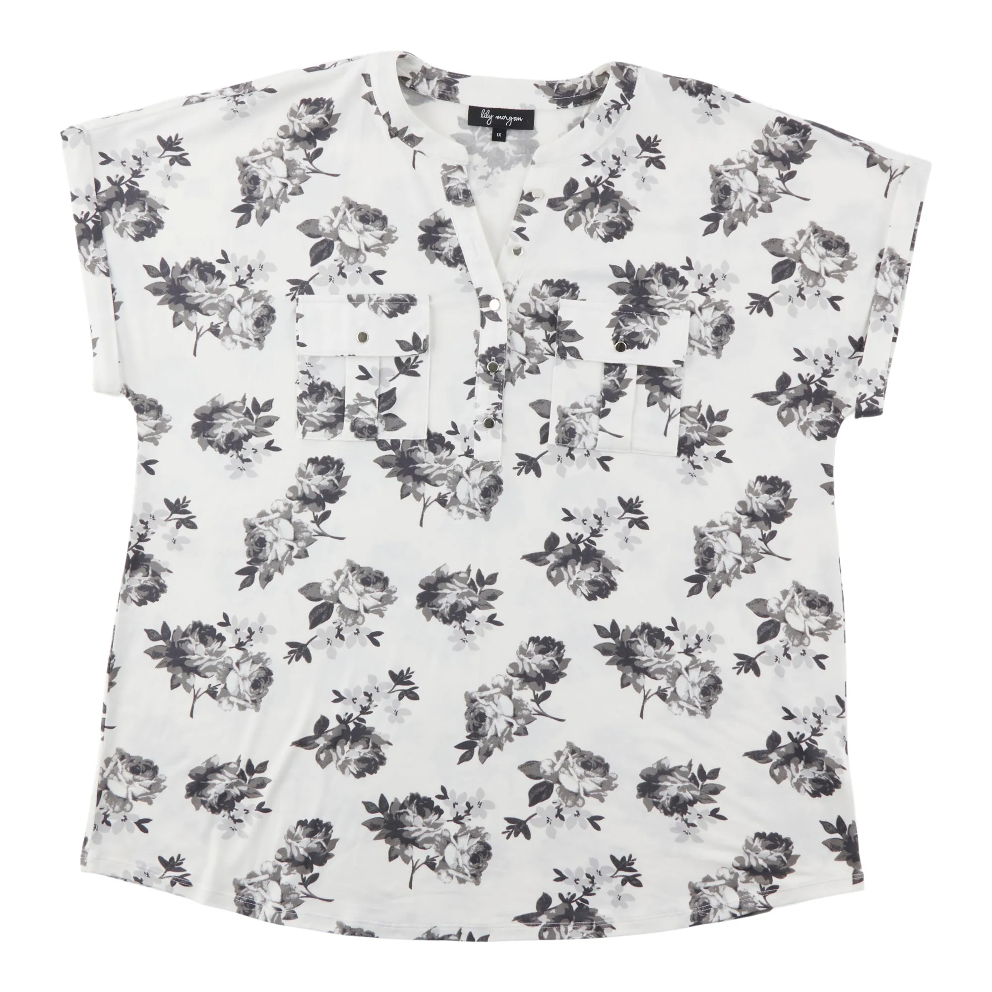 lily morgan Women's Plus Pocket Printed Top sold by Giant Tiger product image thumbnail 4