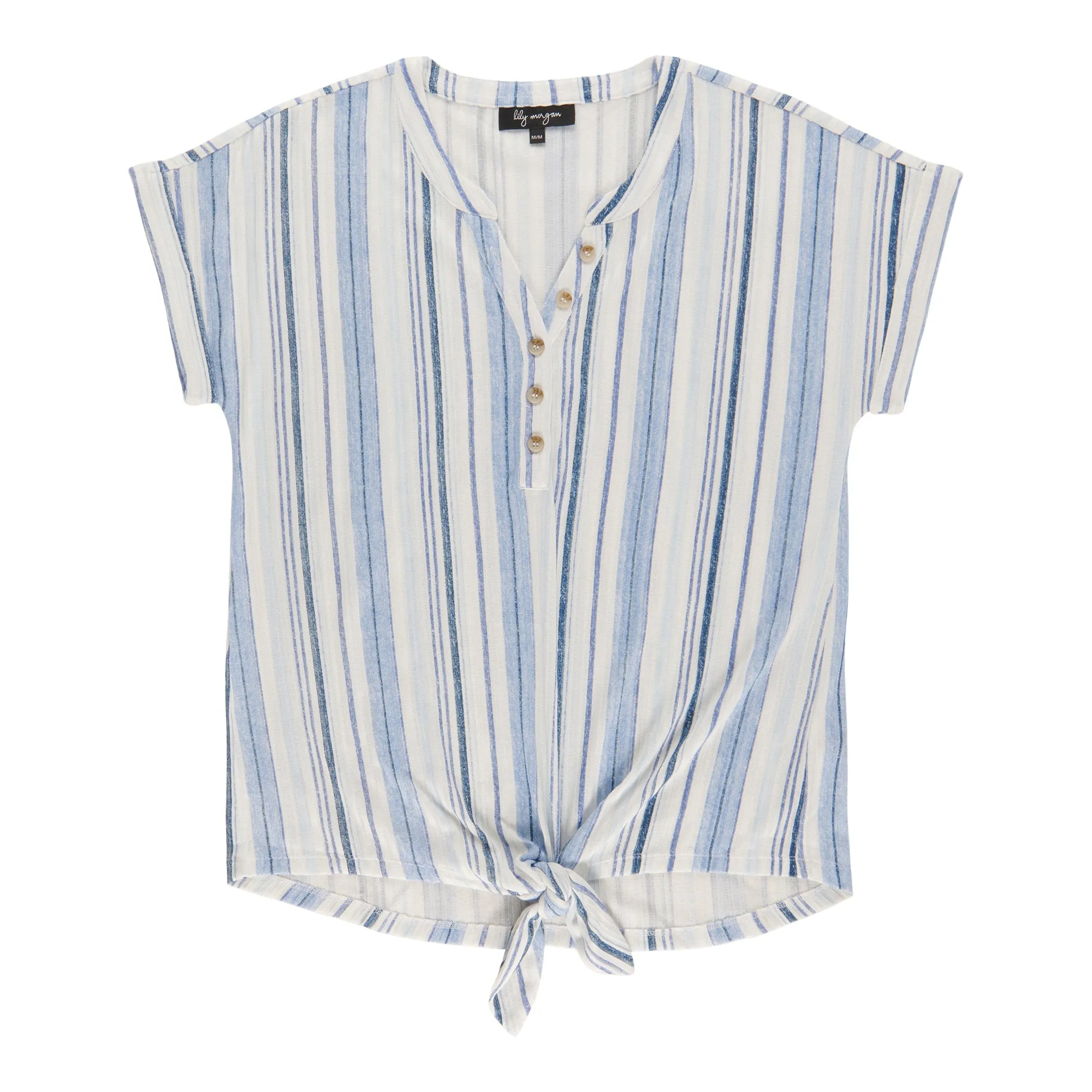 lily morgan Women's V-Neck Tie Front Top sold by Giant Tiger