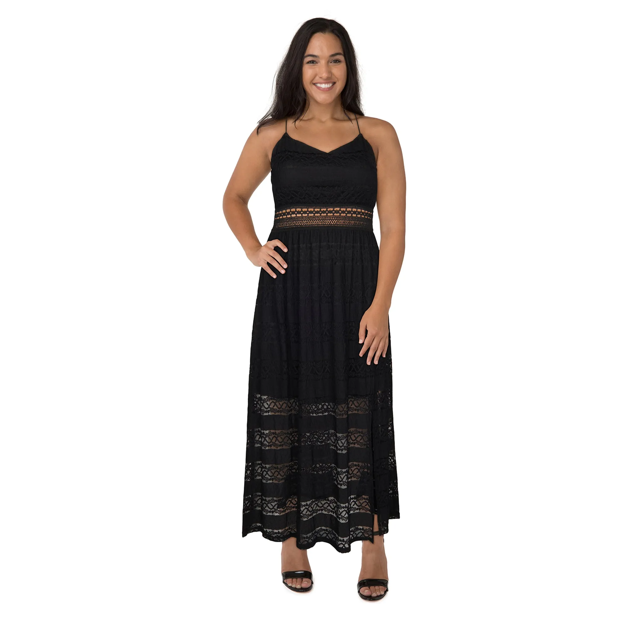 lily morgan Women's Plus Lace Detail Maxi Dress sold by Giant Tiger