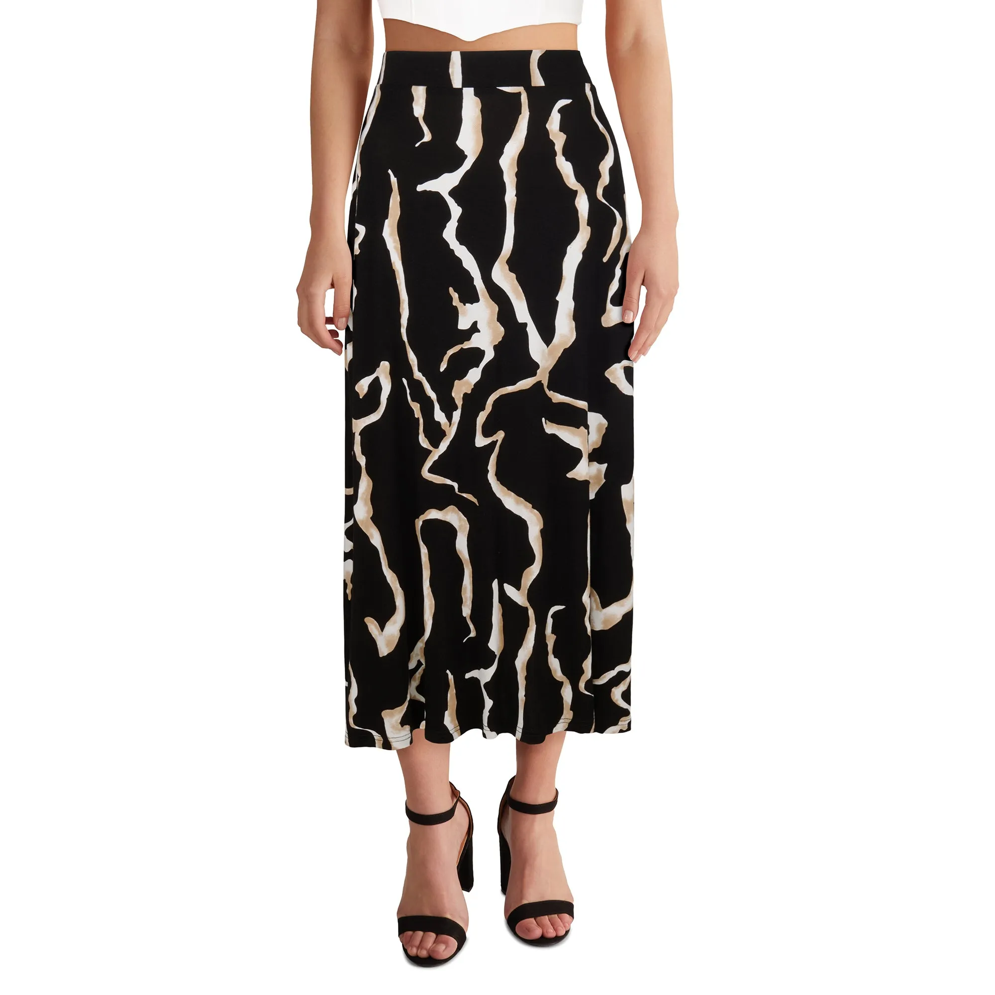 lily morgan Women's Printed Long Knit Skirt sold by Giant Tiger