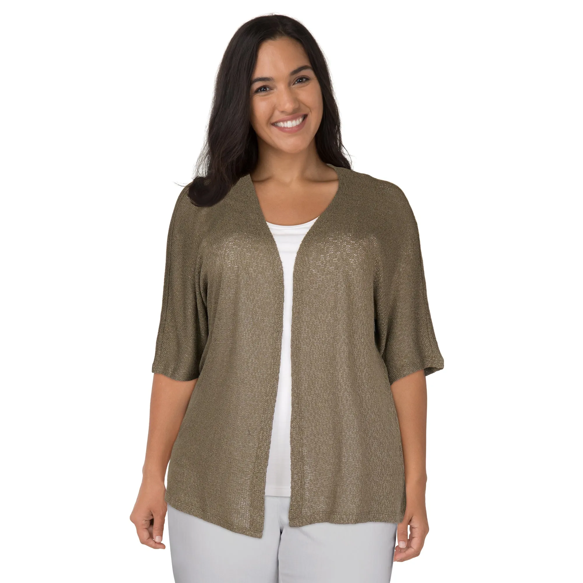 lily morgan Women's Plus Scalloped Cardigan sold by Giant Tiger product image thumbnail 3