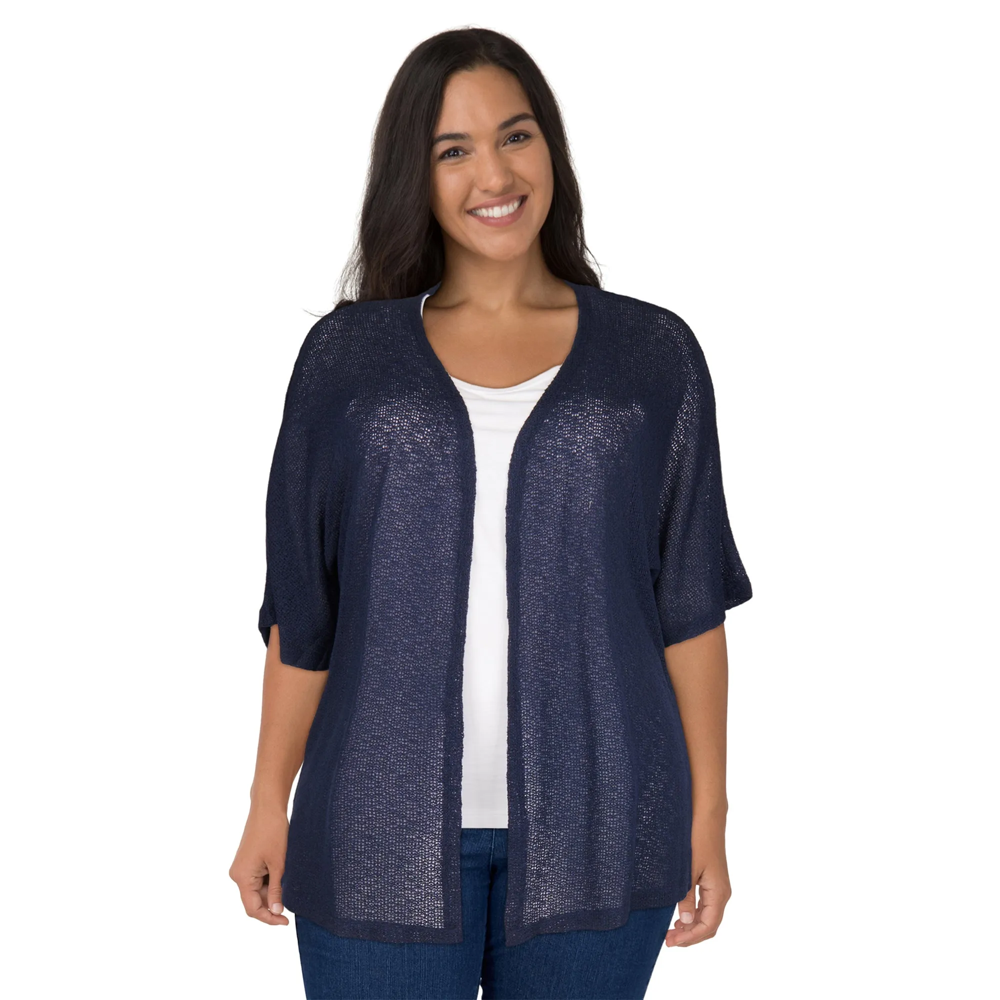 lily morgan Women's Plus Scalloped Cardigan sold by Giant Tiger product image thumbnail 4