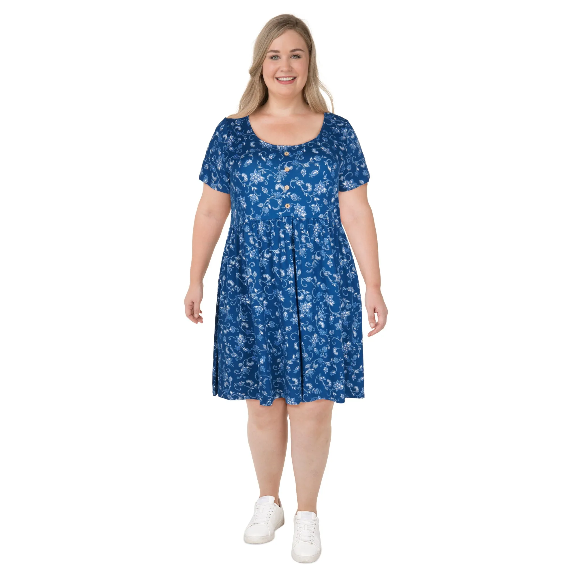 lily morgan Women's Plus Front Button Skater Dress sold by Giant Tiger product image thumbnail 3