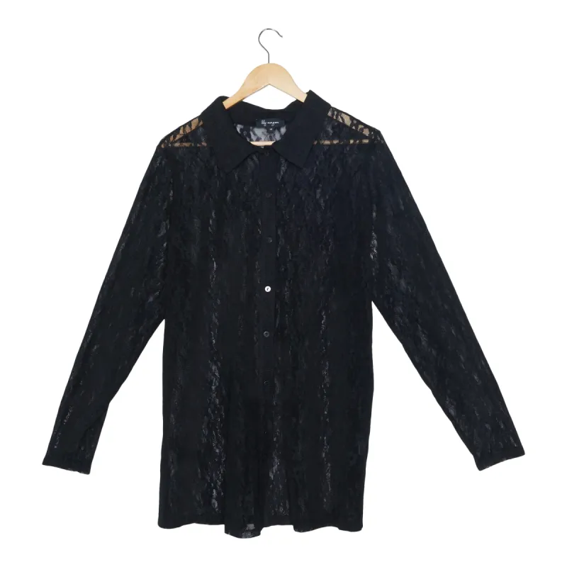 lily morgan Women's Plus Spring Bloom Lace Blouse sold by Giant Tiger