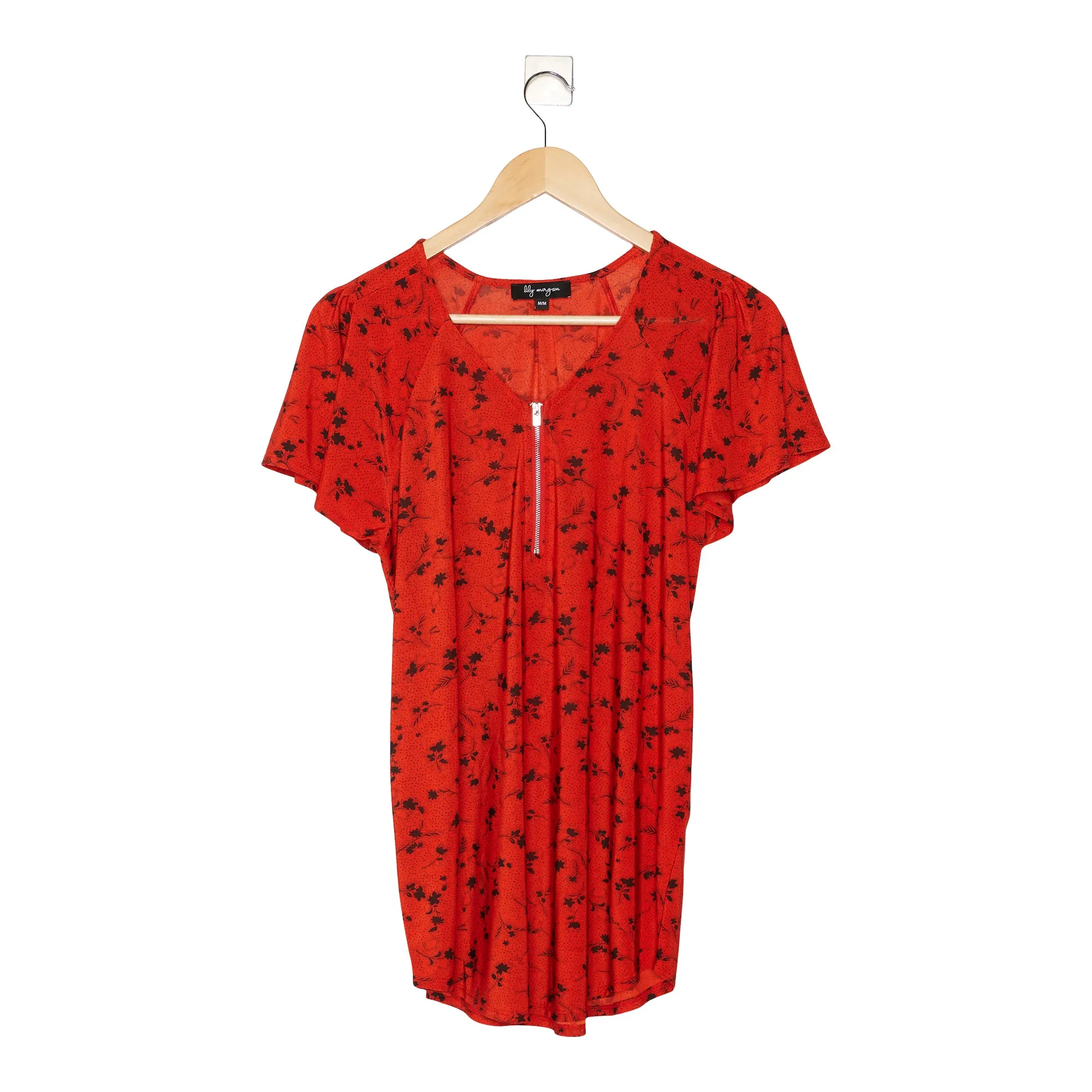 lily morgan Women's Simply Chic Printed V-Neck Flutter Sleeve Top sold by Giant Tiger product image thumbnail 3