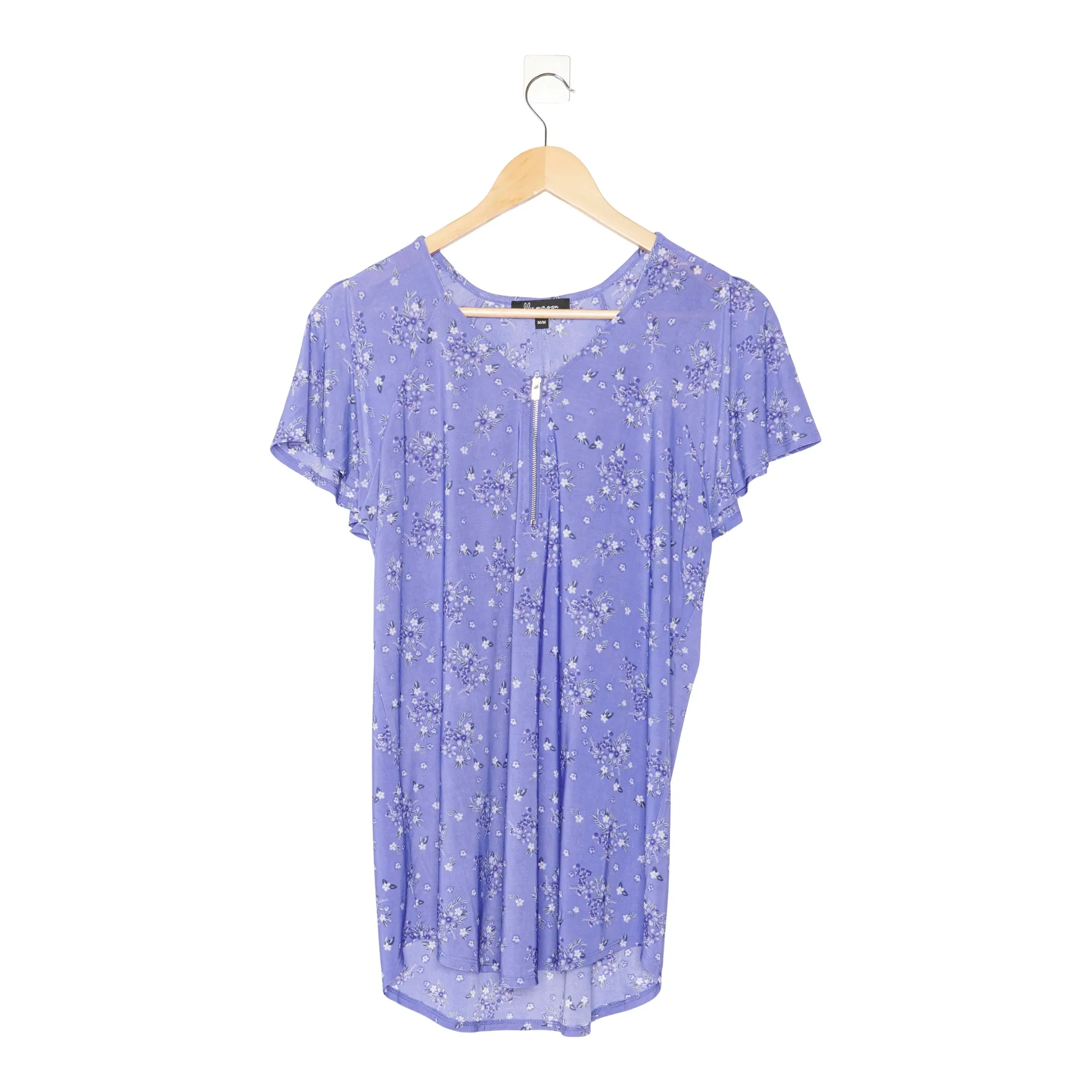 lily morgan Women's Simply Chic Printed V-Neck Flutter Sleeve Top sold by Giant Tiger product image thumbnail 2