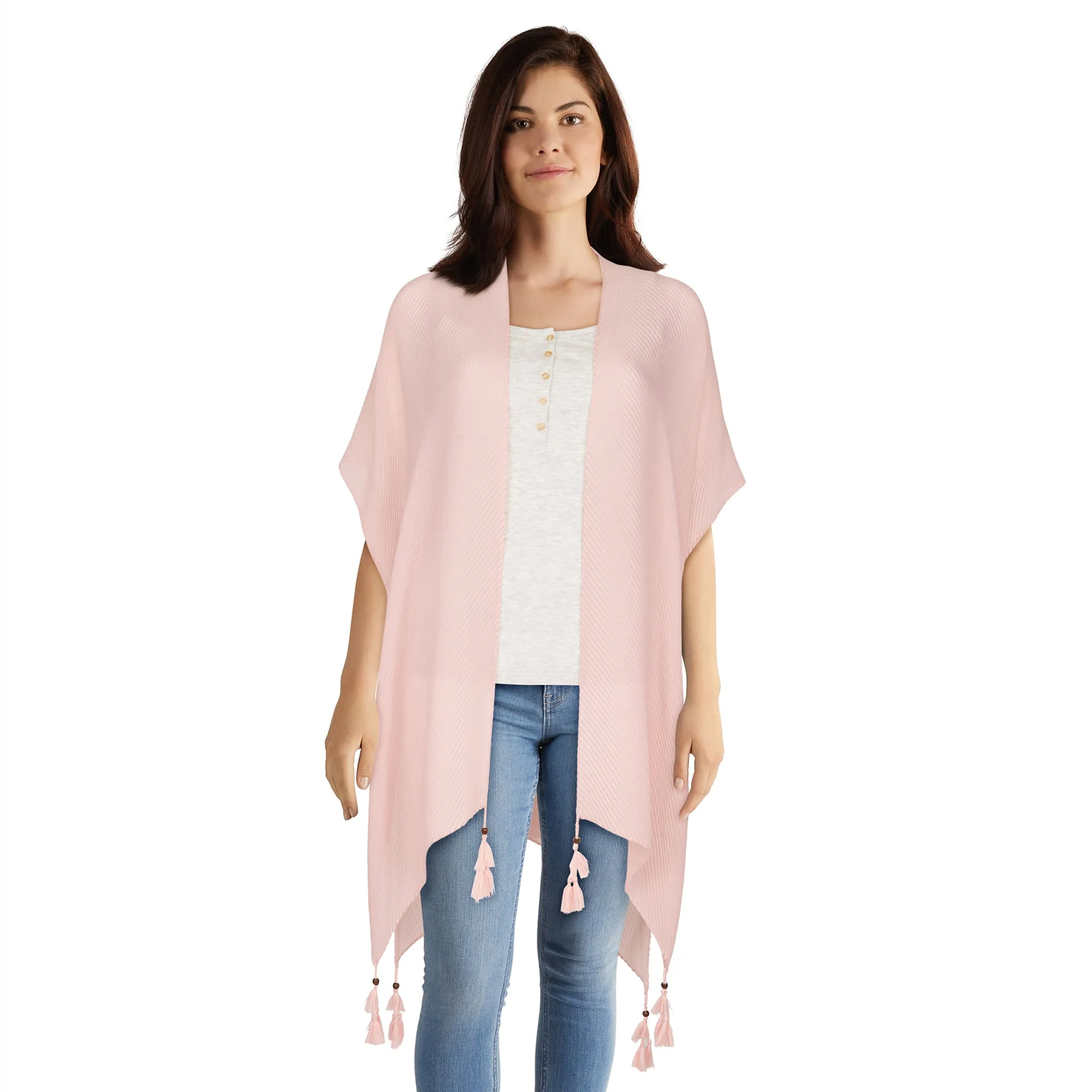 Women's Solid Ruana With Tassels sold by Giant Tiger product image thumbnail 2