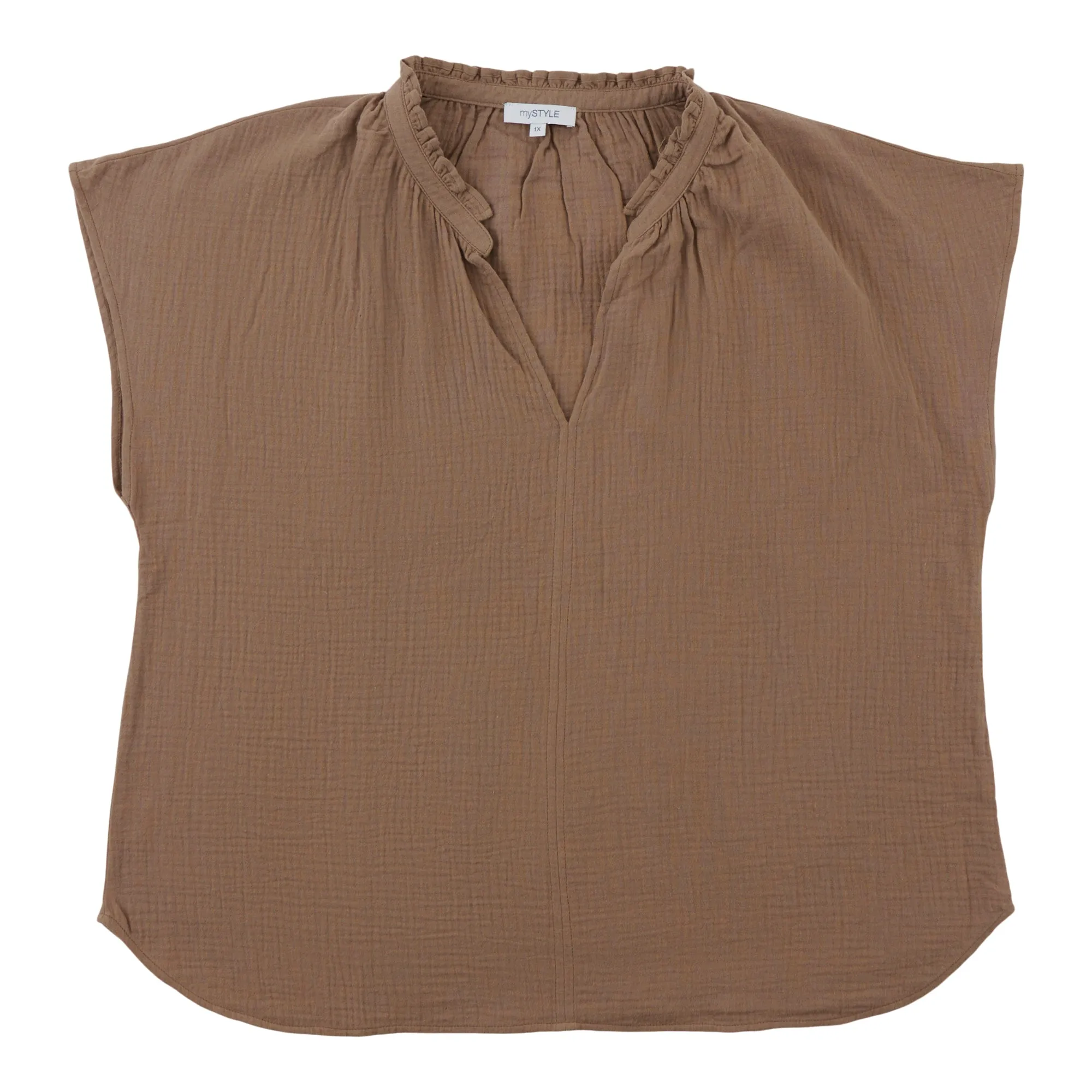 mySTYLE Women's Plus V-Neck Crinkle Top sold by Giant Tiger product image thumbnail 2