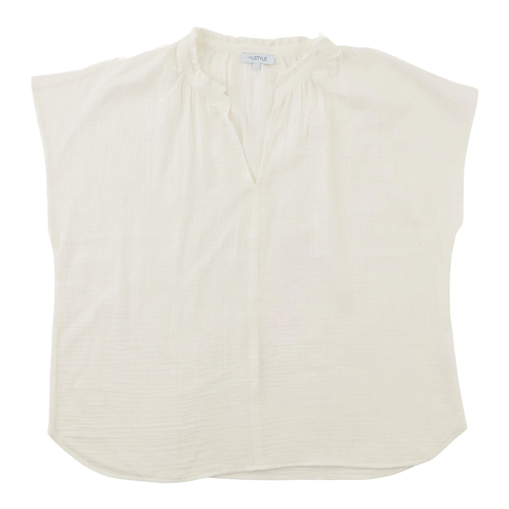 mySTYLE Women's Plus V-Neck Crinkle Top sold by Giant Tiger