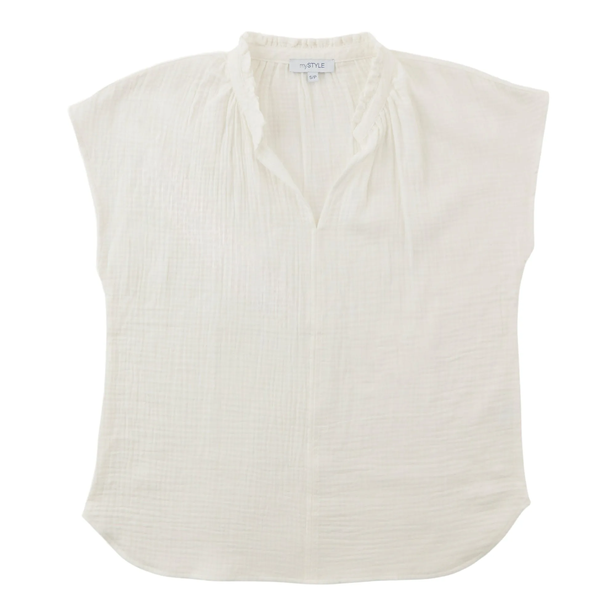 mySTYLE Women's V-Neck Crinkle Top sold by Giant Tiger