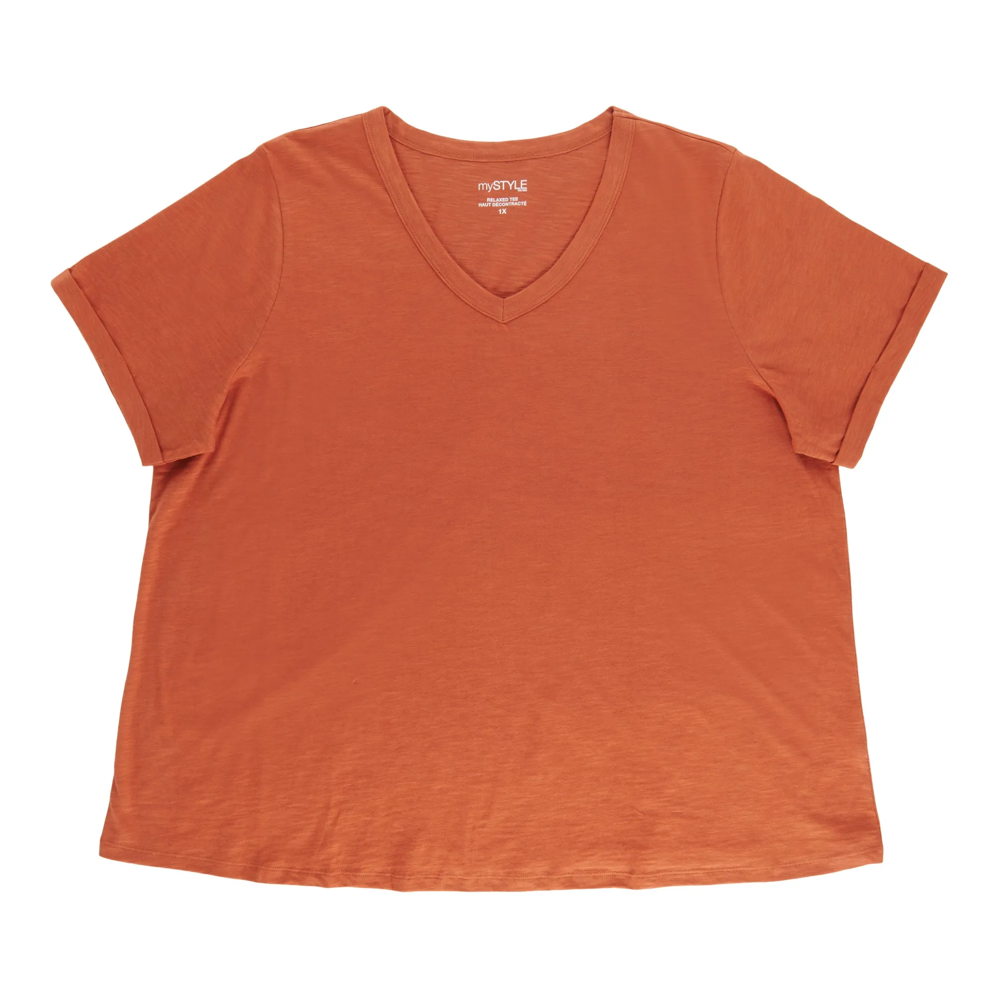 mySTYLE Women's Plus V-Neck T-Shirt sold by Giant Tiger product image thumbnail 2