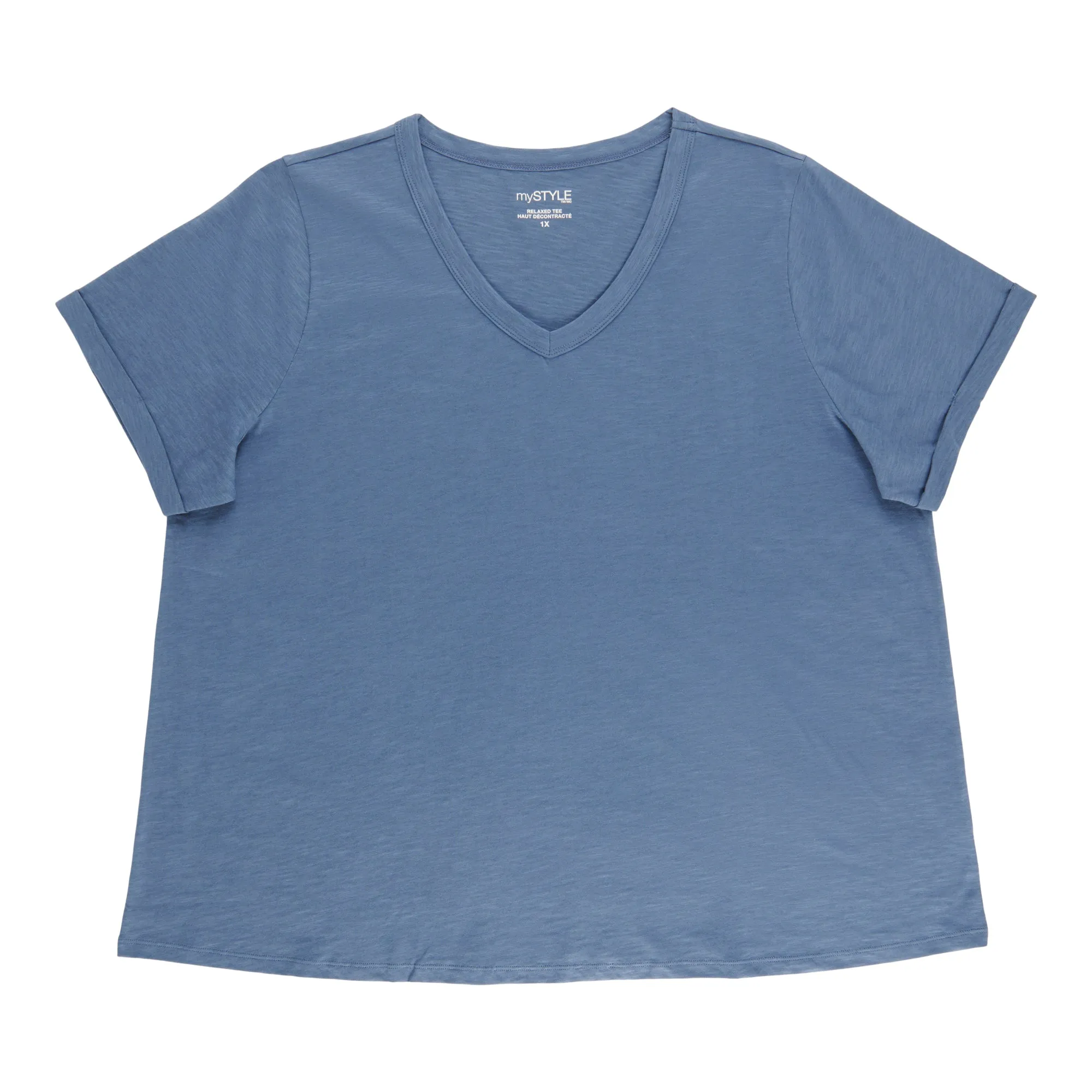 mySTYLE Women's Plus V-Neck T-Shirt sold by Giant Tiger