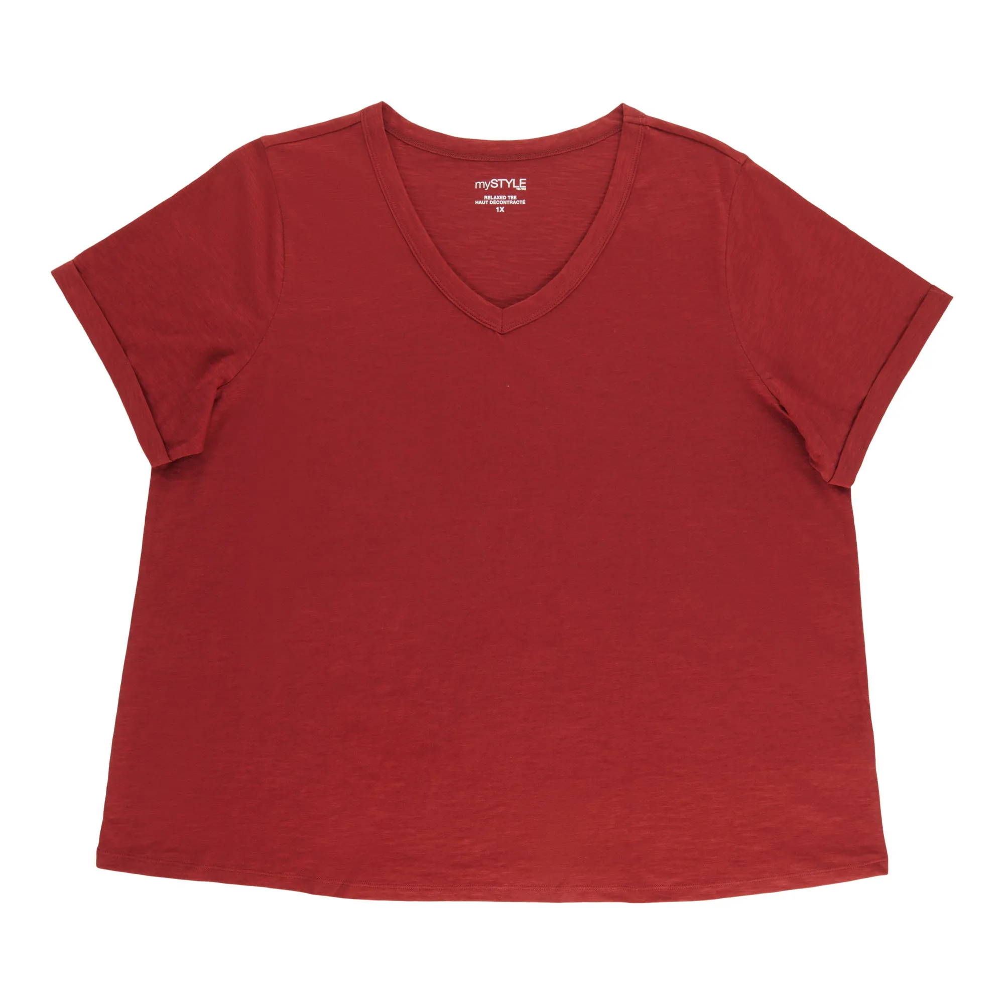 mySTYLE Women's Plus V-Neck T-Shirt sold by Giant Tiger product image thumbnail 4