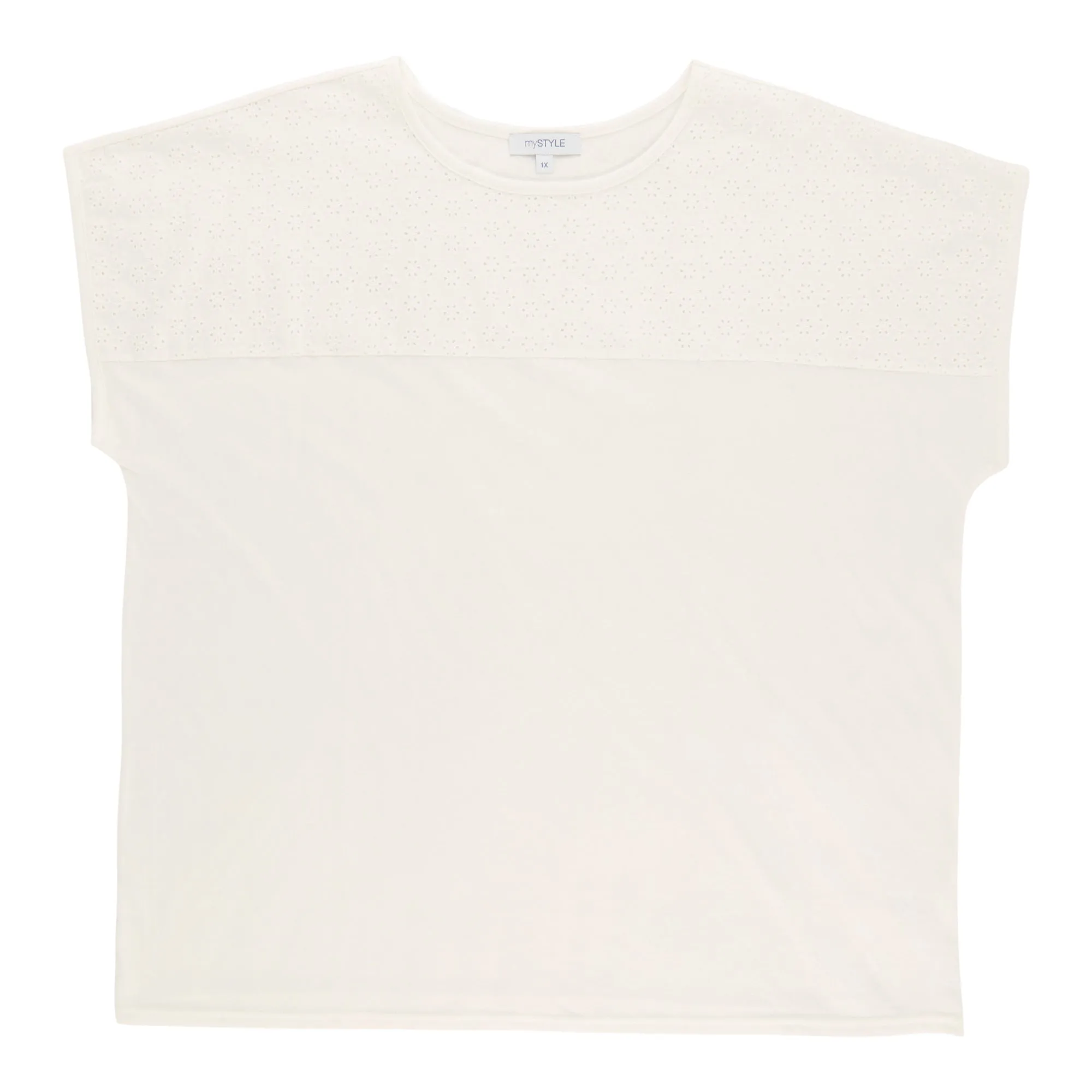 mySTYLE Women's Plus Eyelet Tee sold by Giant Tiger