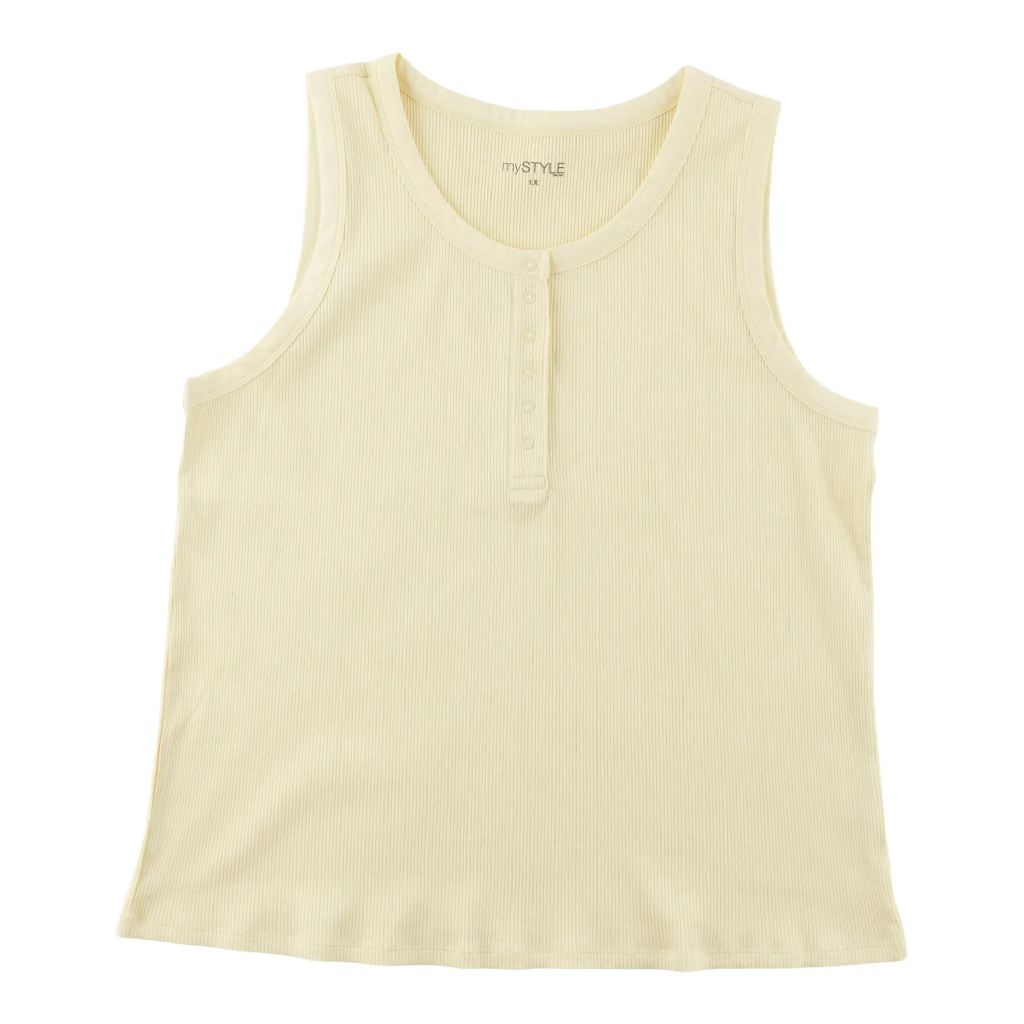 mySTYLE Women's Plus Ribbed Henley Tank Top sold by Giant Tiger product image thumbnail 3