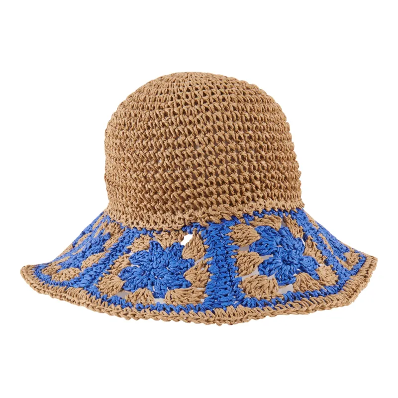Women's Floral Crochet Straw Hat sold by Giant Tiger