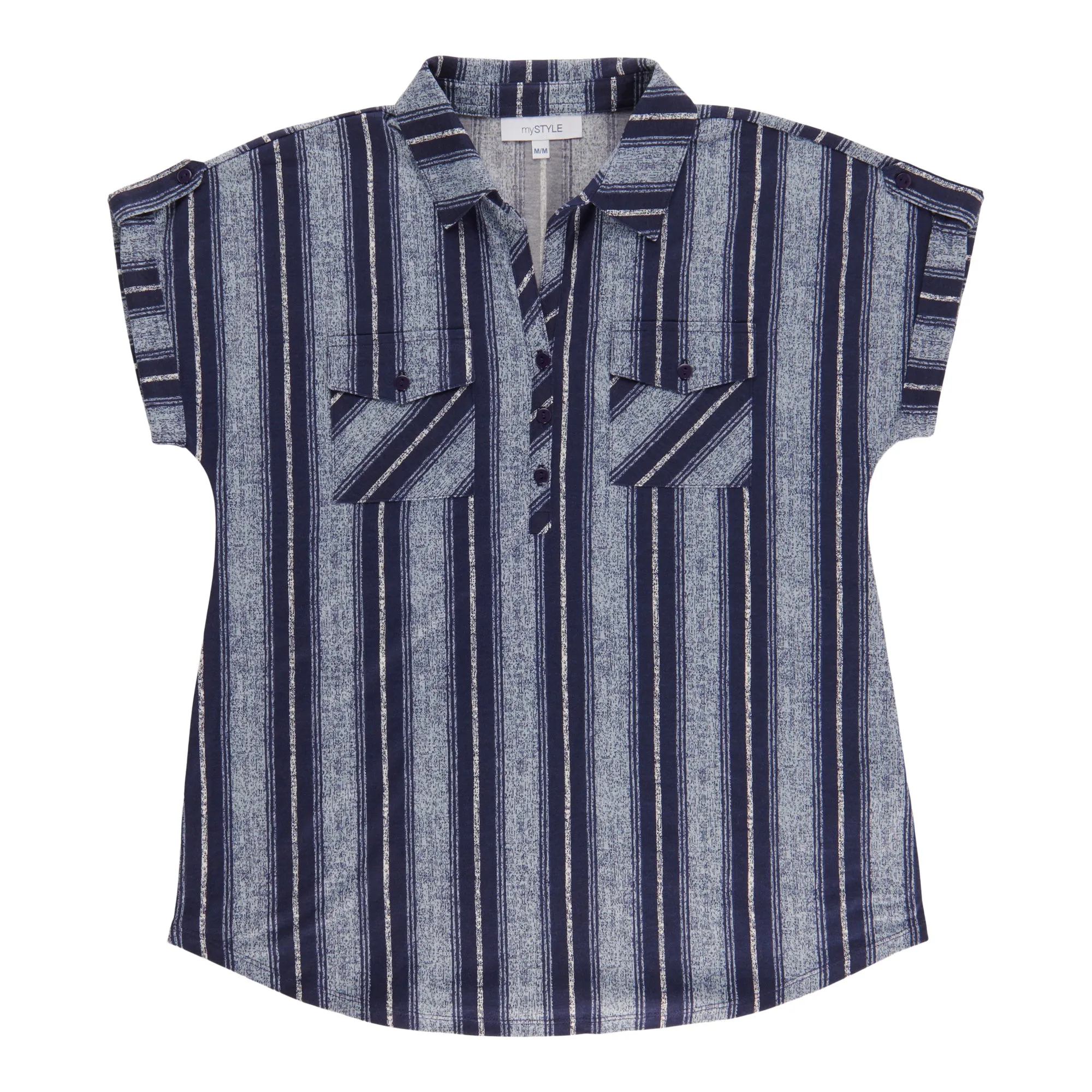 mySTYLE Women's Short Sleeve Plaid Top sold by Giant Tiger