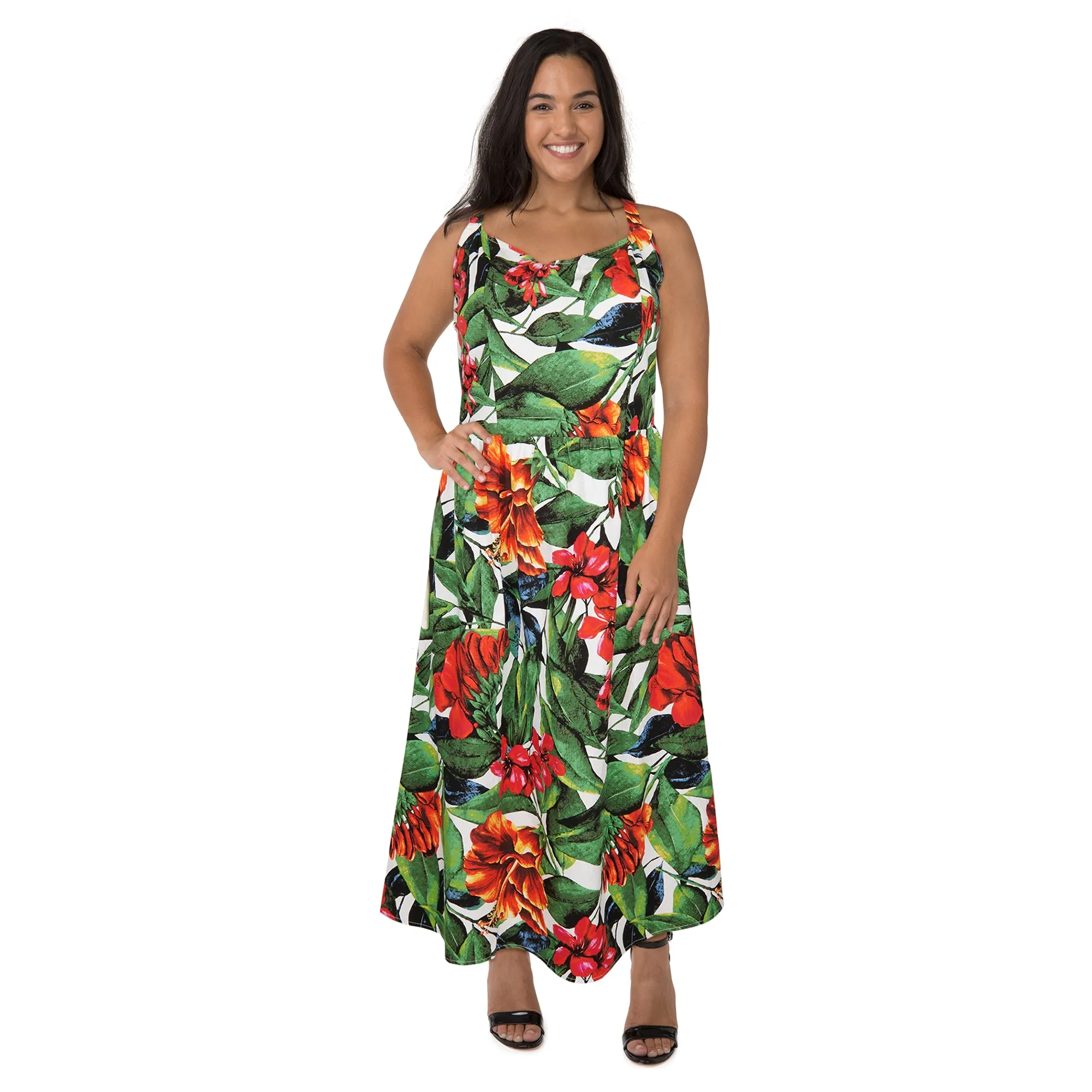 lily morgan Women's Plus Tropical Midi Dress sold by Giant Tiger product image thumbnail 2