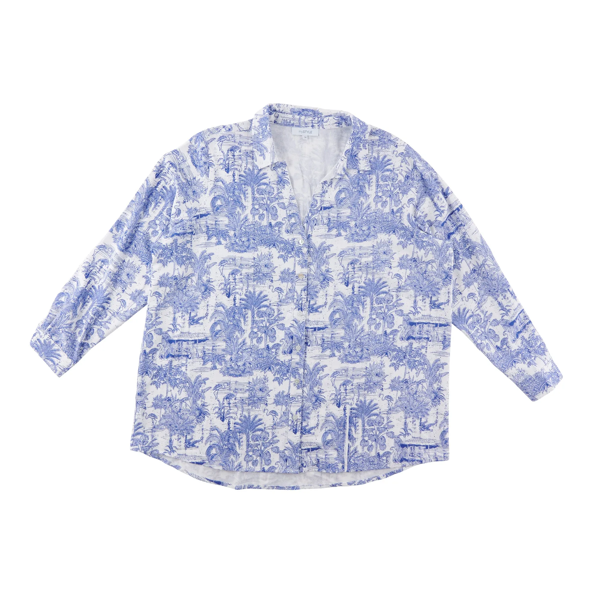 mySTYLE Women's Plus Linen Shirt sold by Giant Tiger