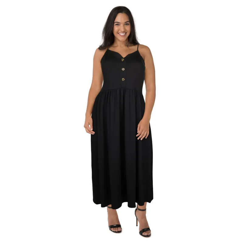 lily morgan Women's Plus Sleeveless Button Front Maxi Dress sold by Giant Tiger