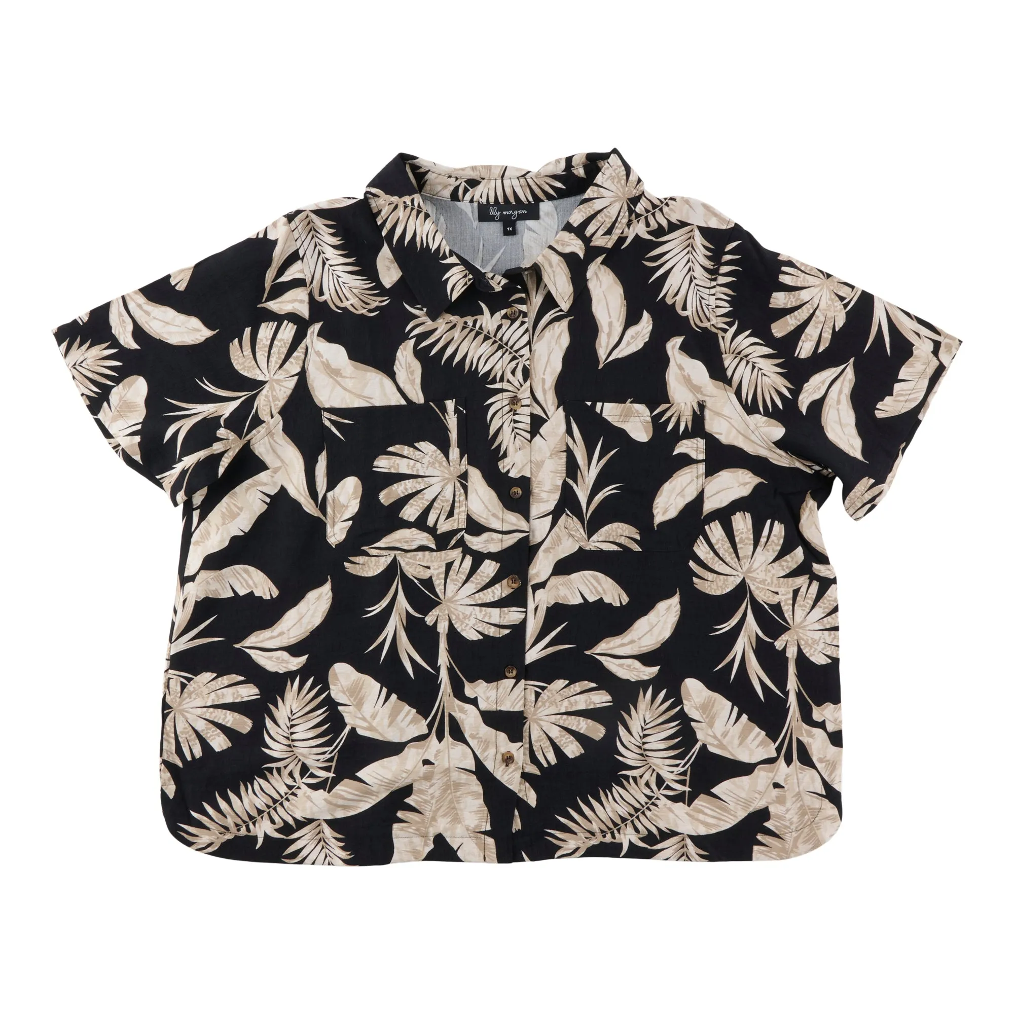 lily morgan Women's Plus Silky Linen Blouse sold by Giant Tiger