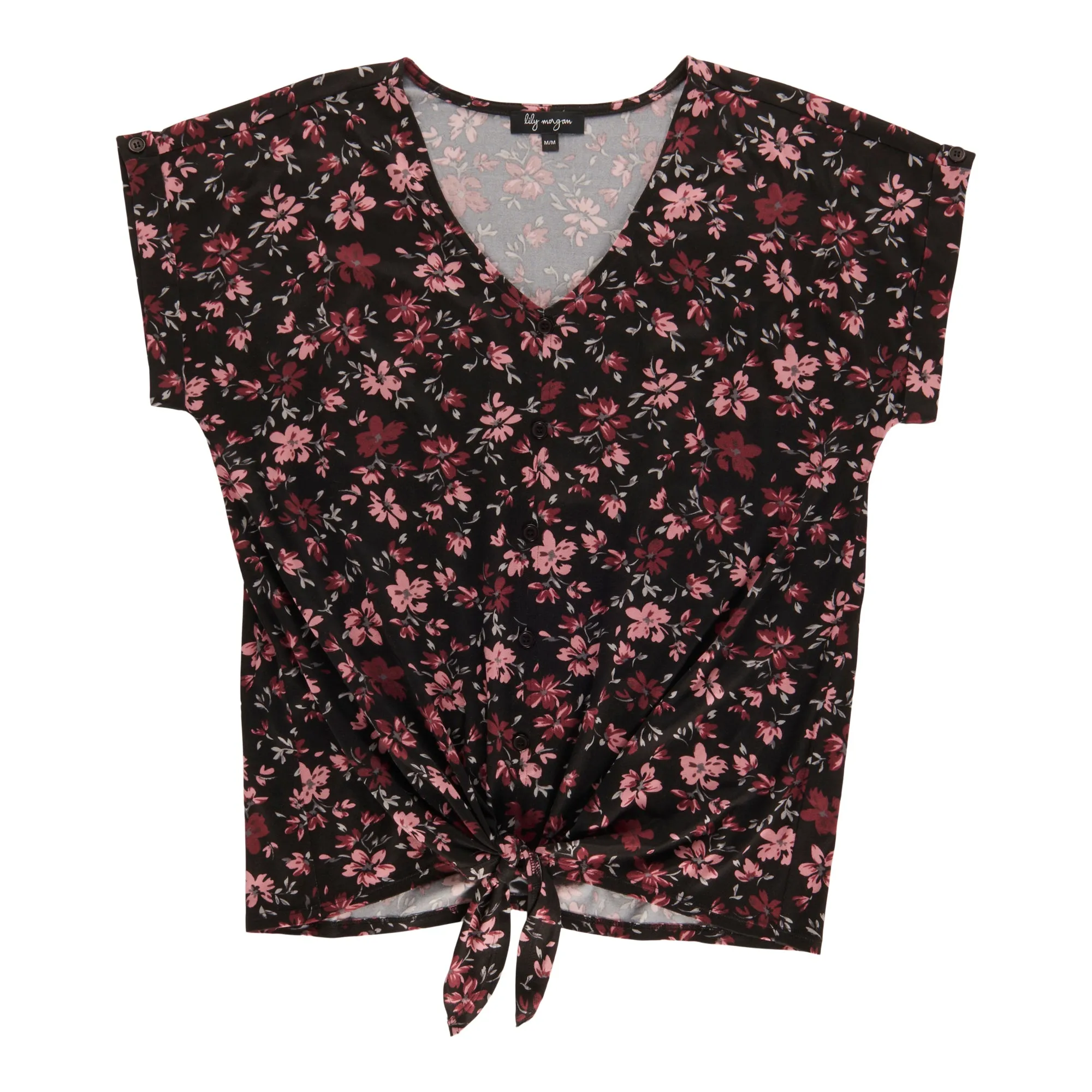 lily morgan Women's V-Neck Tie Front Top sold by Giant Tiger product image thumbnail 3