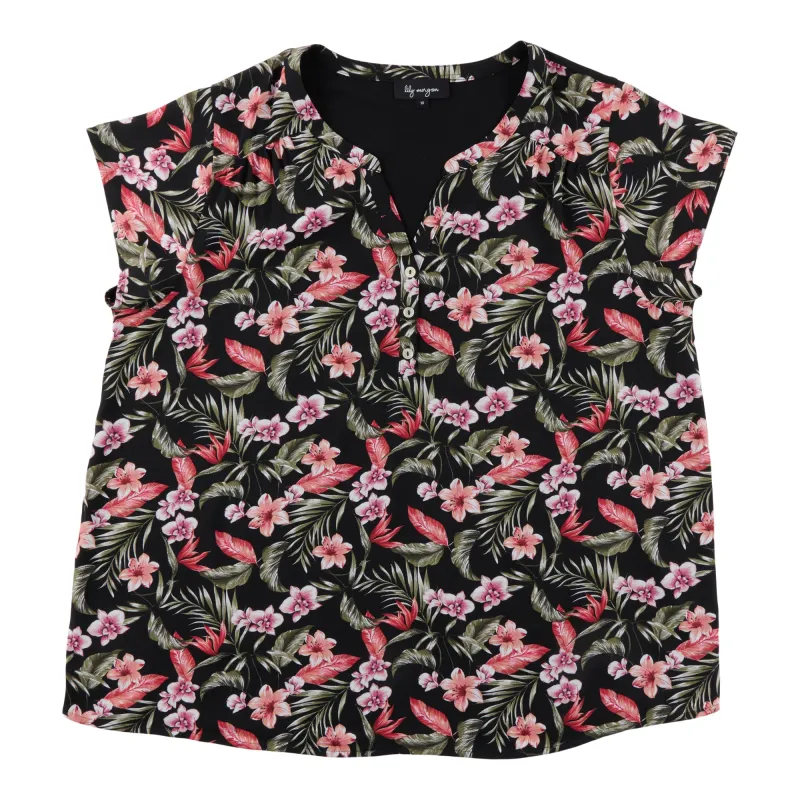 lily morgan Women's Plus V-Neck Short Sleeve Blouse sold by Giant Tiger