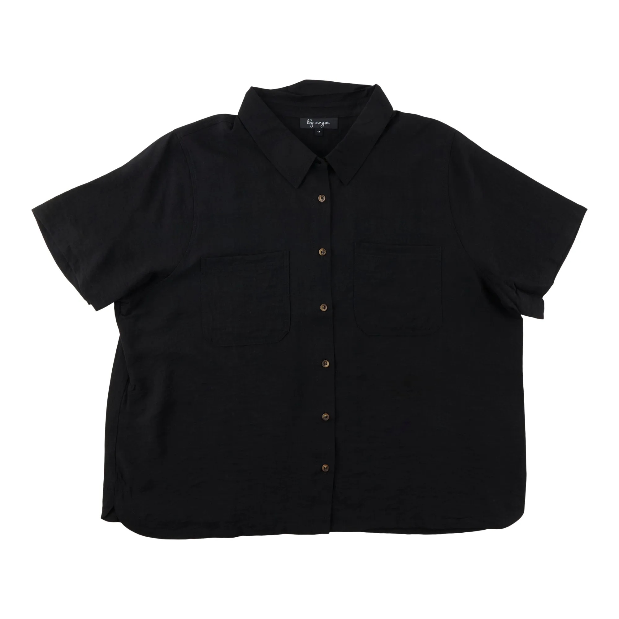 lily morgan Women's Plus Silky Linen Blouse sold by Giant Tiger