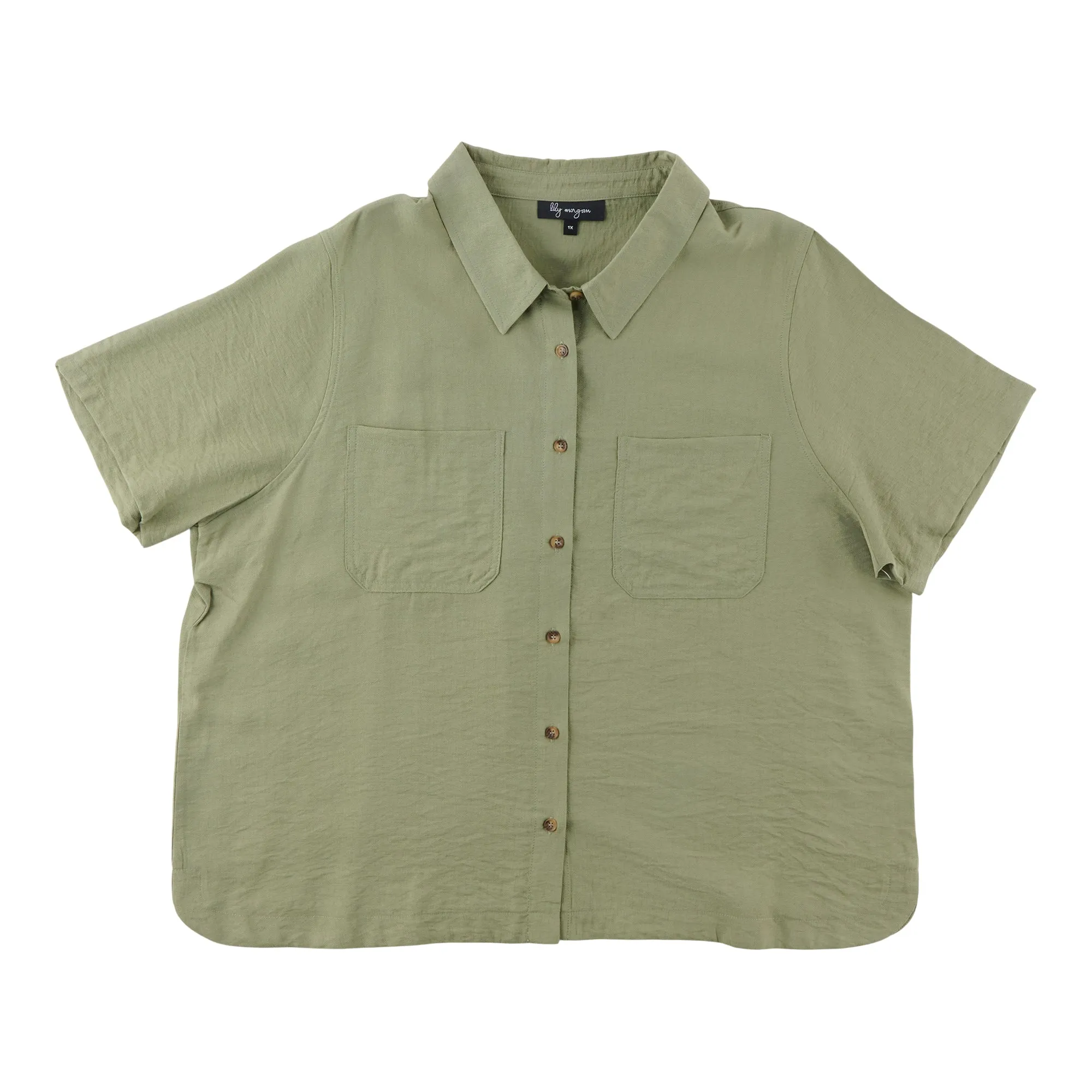 lily morgan Women's Plus Silky Linen Blouse sold by Giant Tiger product image thumbnail 2