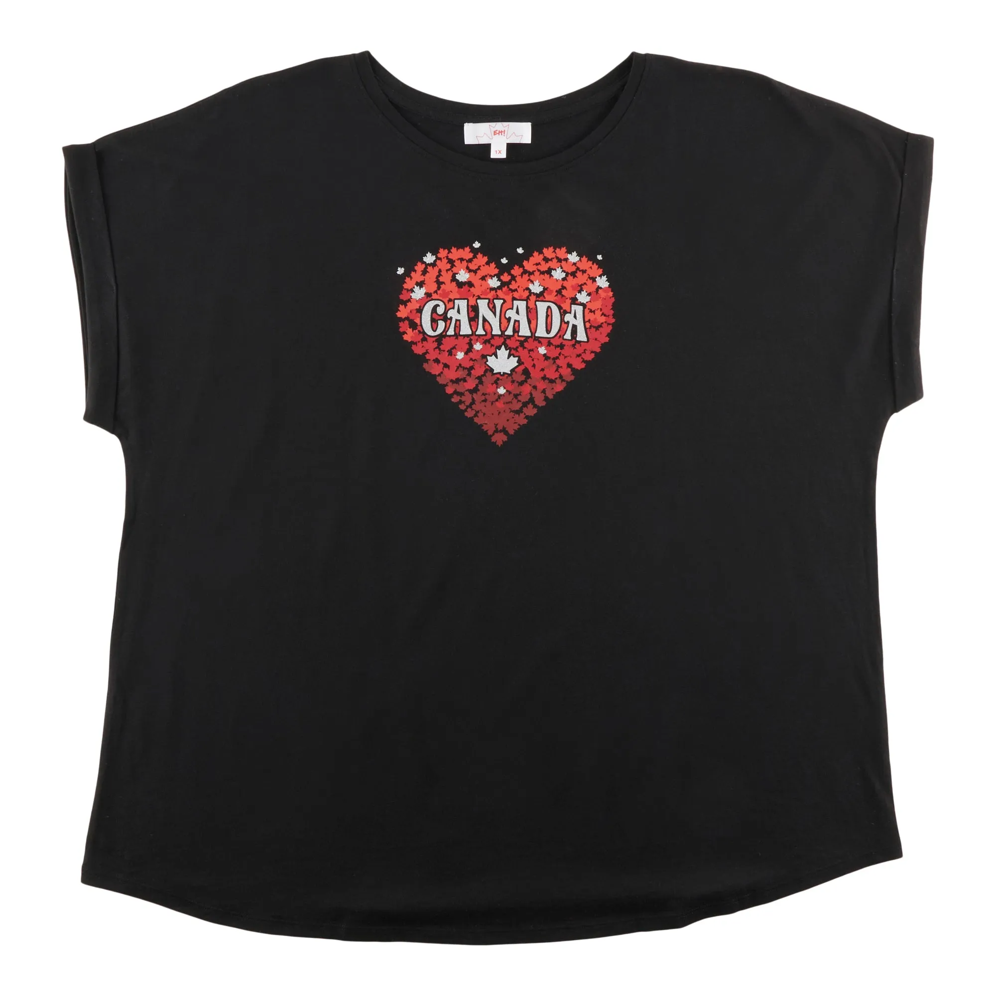 Canada EH Women's Plus Glitter Tee sold by Giant Tiger