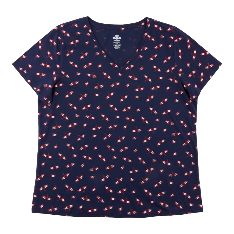 Canada EH Women's Plus V-Neck Tee sold by Giant Tiger