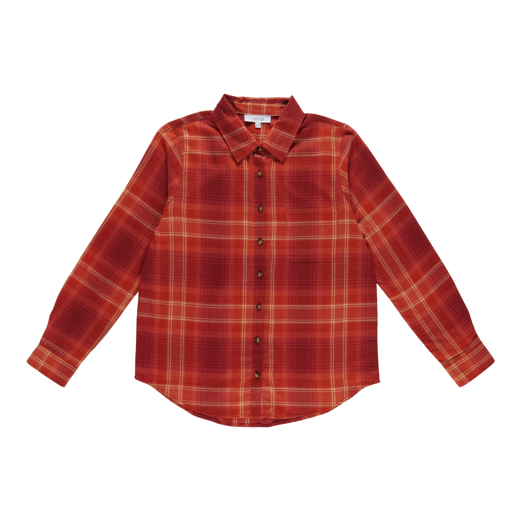 mySTYLE Women's Soft Plaid Long Cuffed Sleeve Shirt with Button Placket sold by Giant Tiger product image thumbnail 3